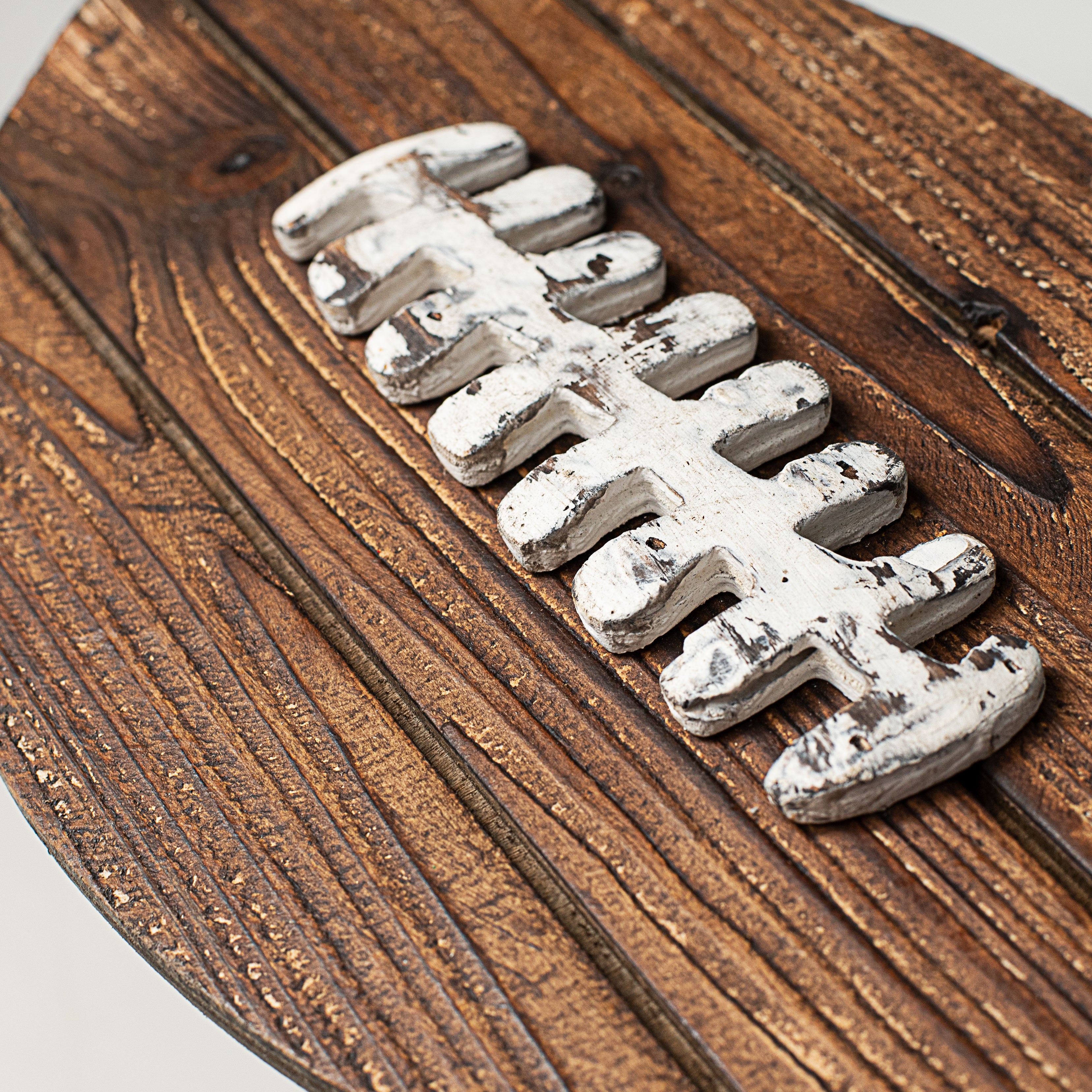 13" Wood Football Decoration detail photo 3