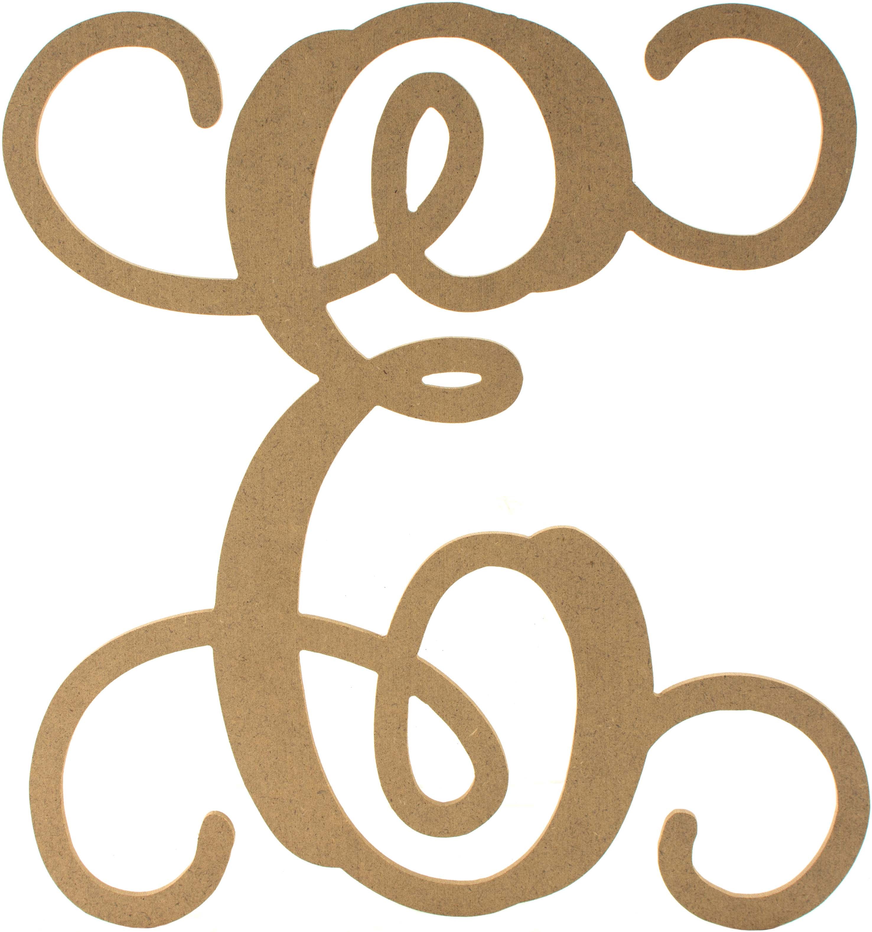 12" Wood Letter Vine Monogram: E Item Number: AB2200