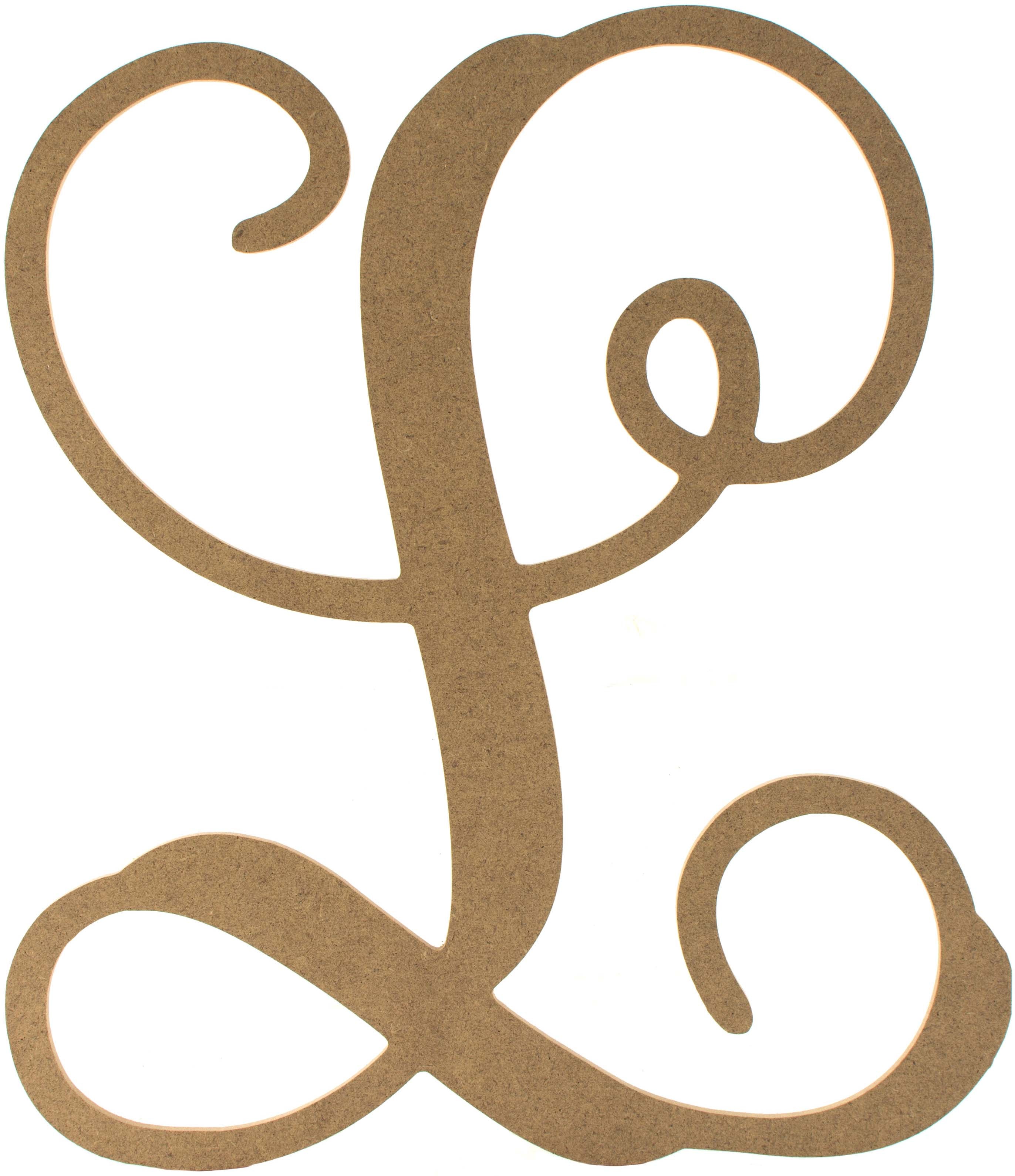 12" Wood Letter Vine Monogram: L Item Number: AB2207