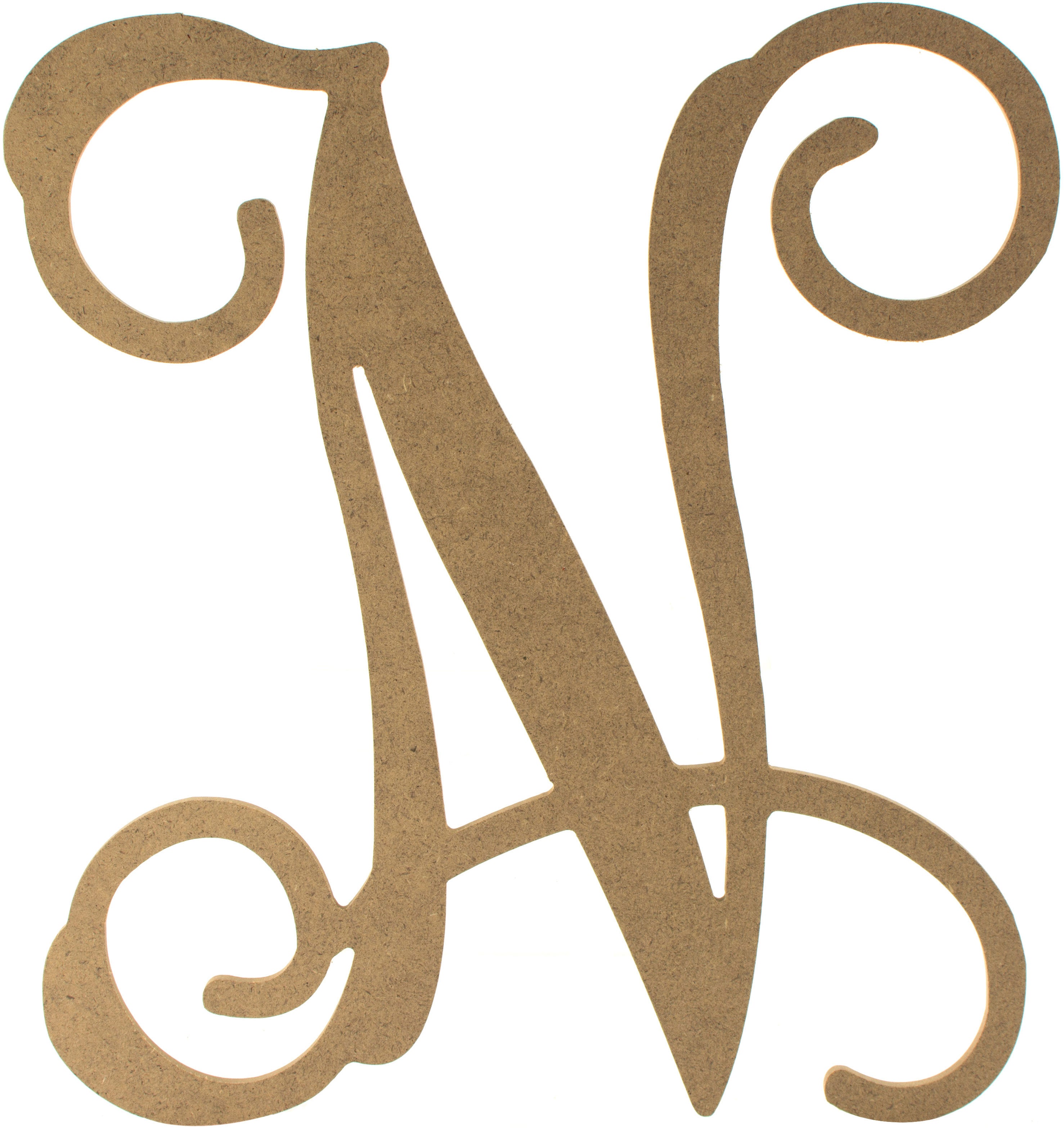 12" Wood Letter Vine Monogram: N Item Number: AB2209