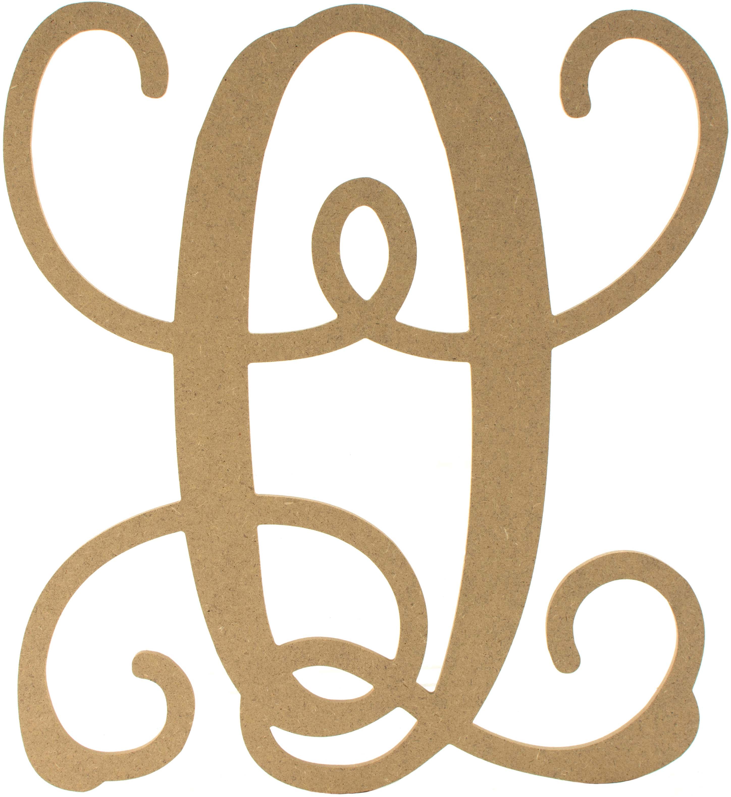 12" Wood Letter Vine Monogram: Q Item Number: AB2212