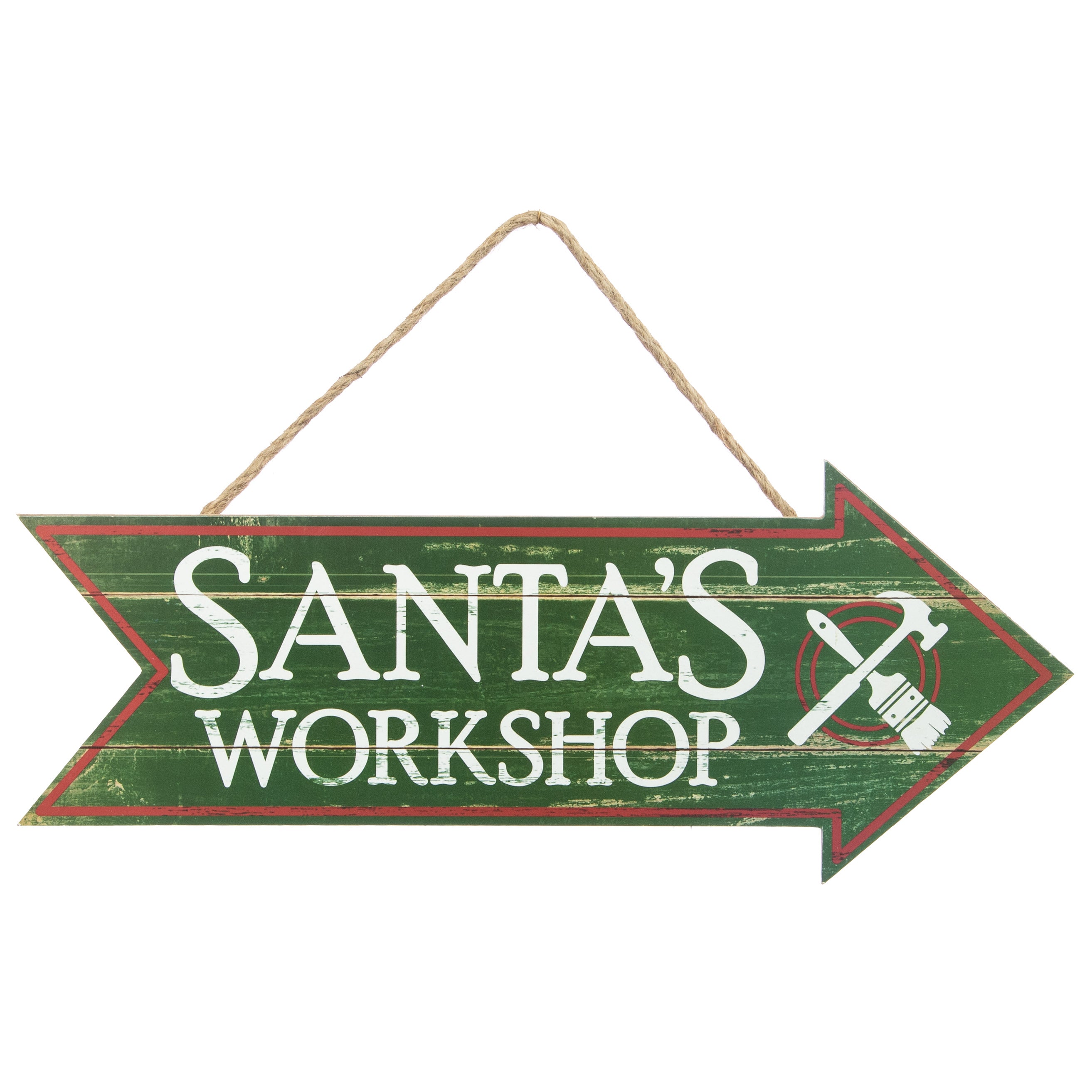16" Wooden Arrow Sign: Santa's Workshop Item Number: AP8247