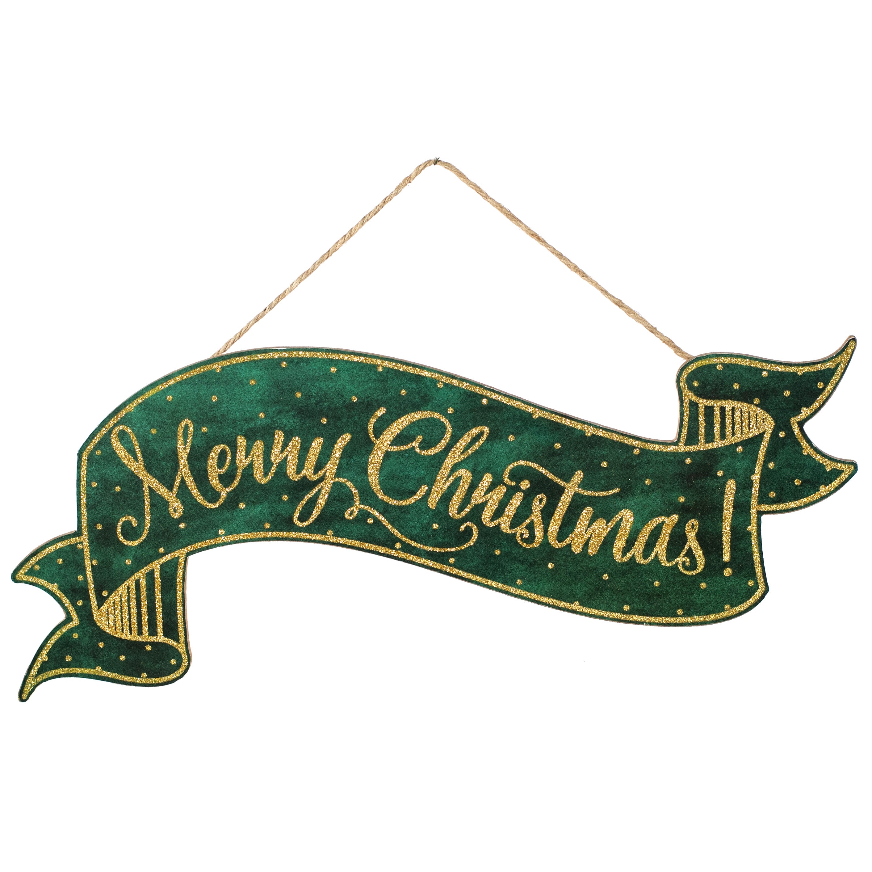 15" Wooden Banner Sign: Merry Christmas Hunter Green Item Number: AP7860