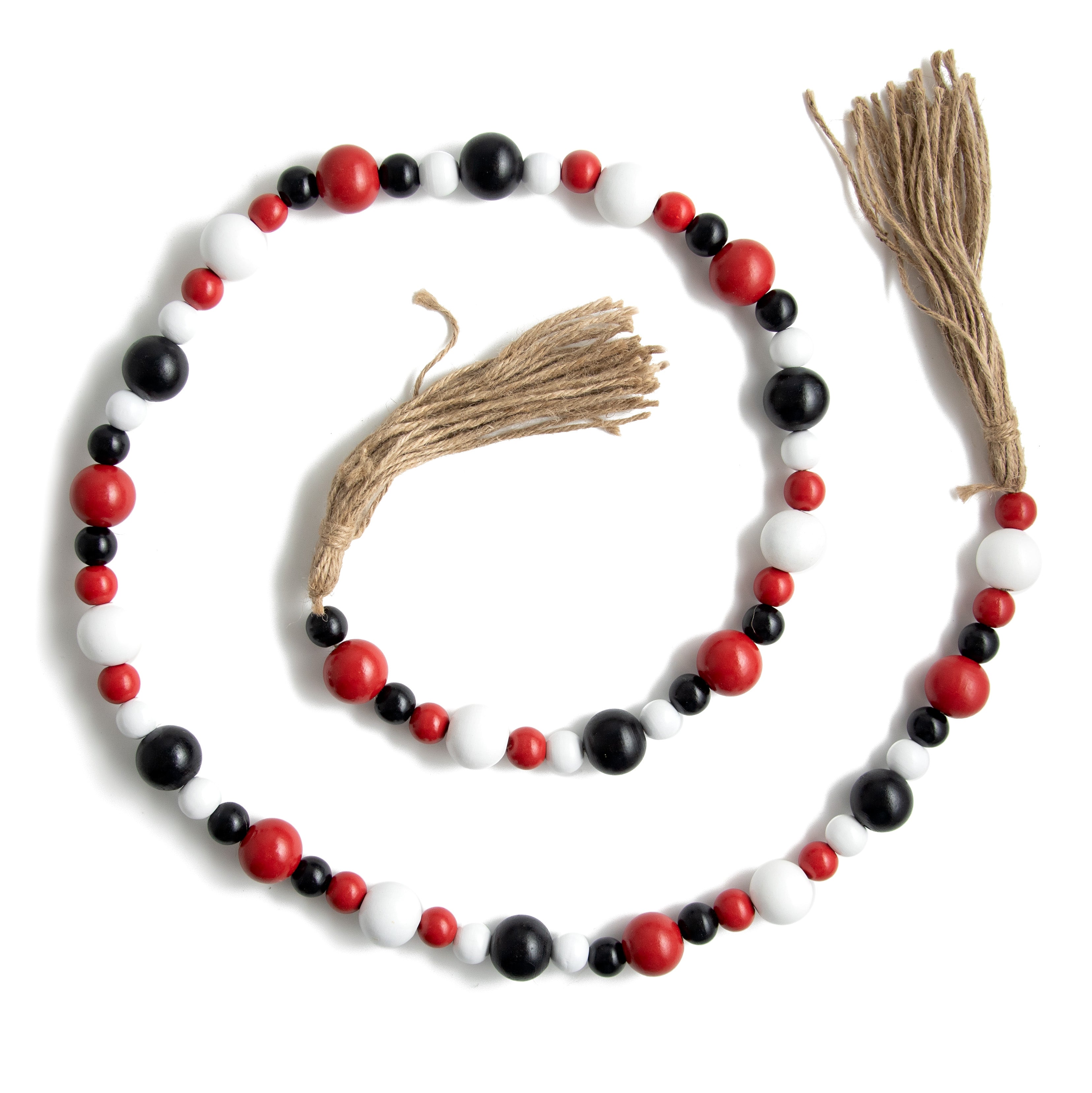 4' Wooden Bead Garland: Red, Black, White Item Number: 63280GA4