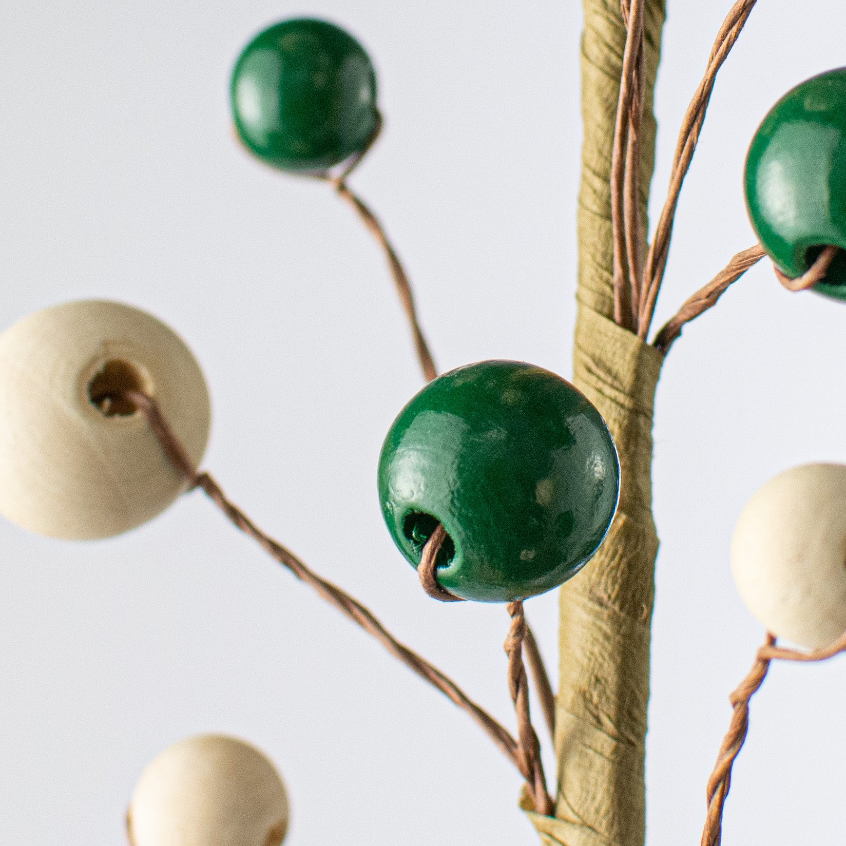 16" Wooden Bead Pick: Green & Natural Lifestyle Photo