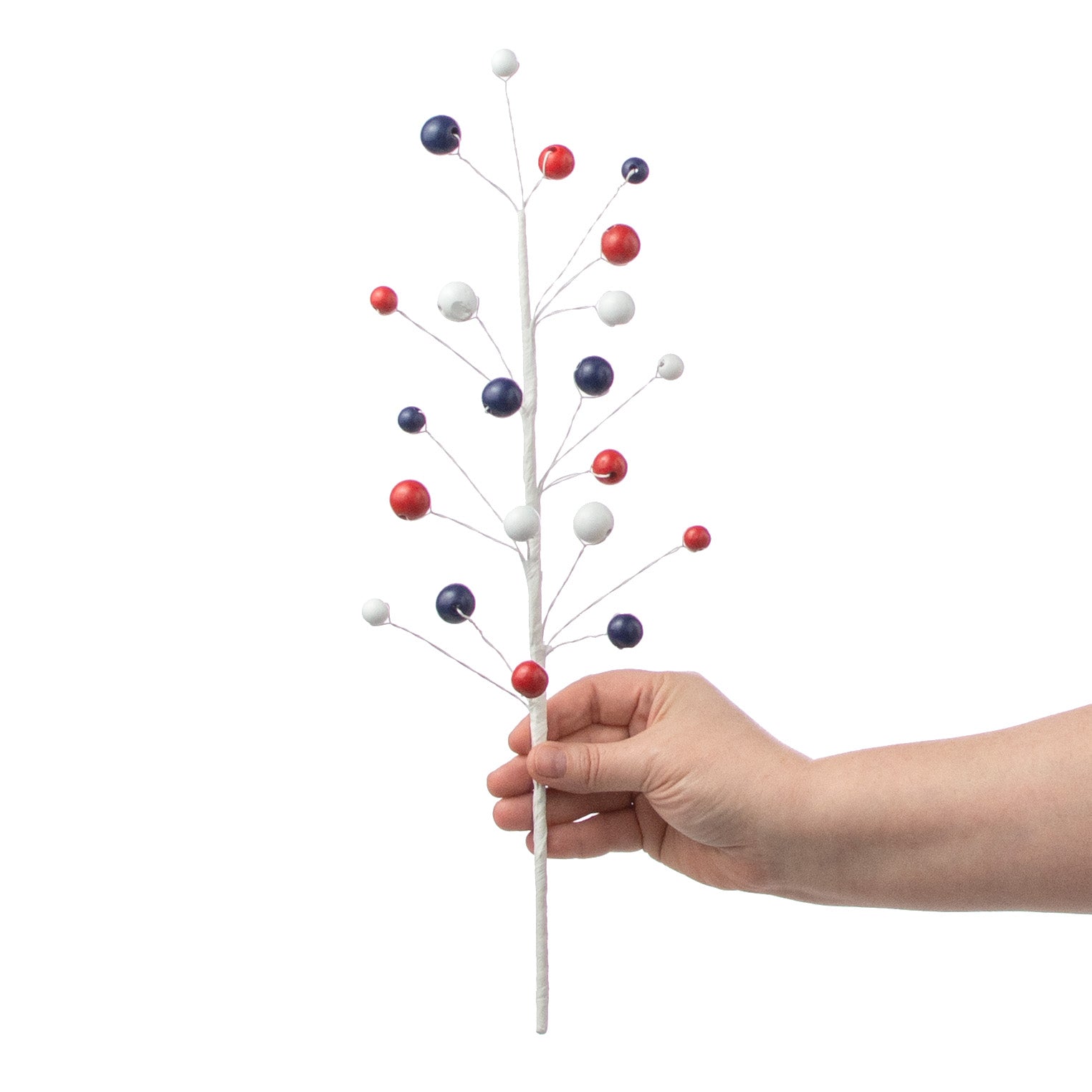 16" Wooden Bead Pick: Red, White, Blue detail photo 3