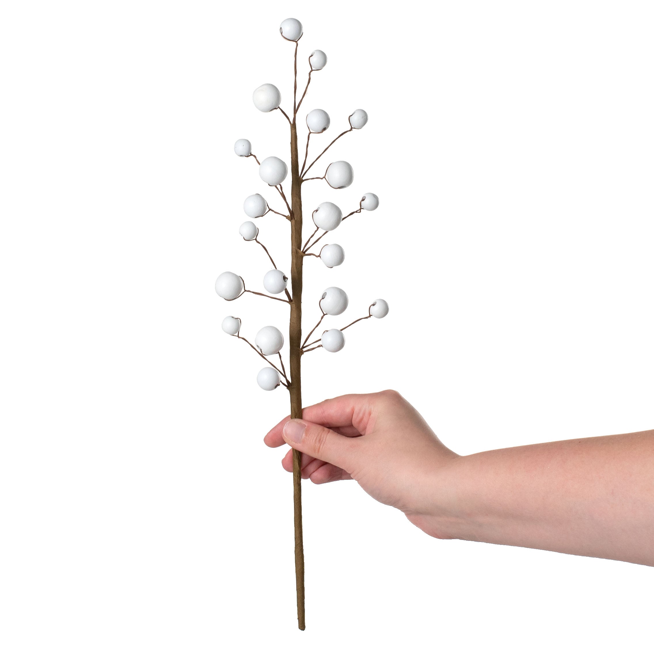 16" Wooden Bead Pick: White detail photo 3