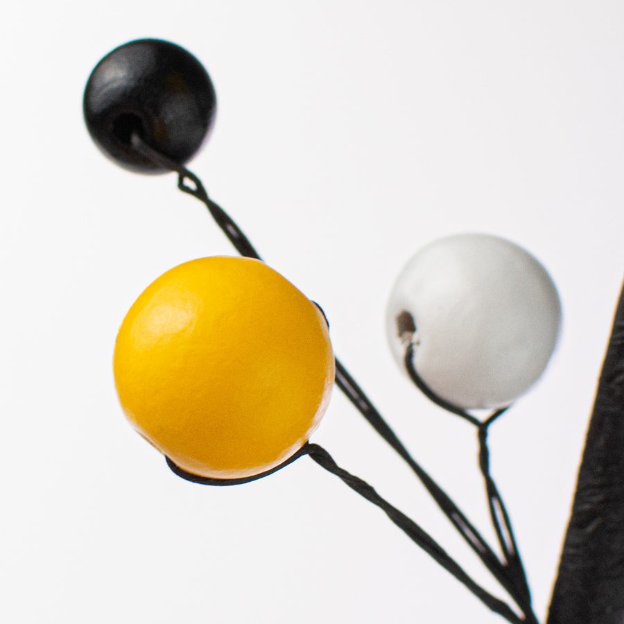 16" Wooden Bead Pick: Yellow, Black, White Lifestyle Photo