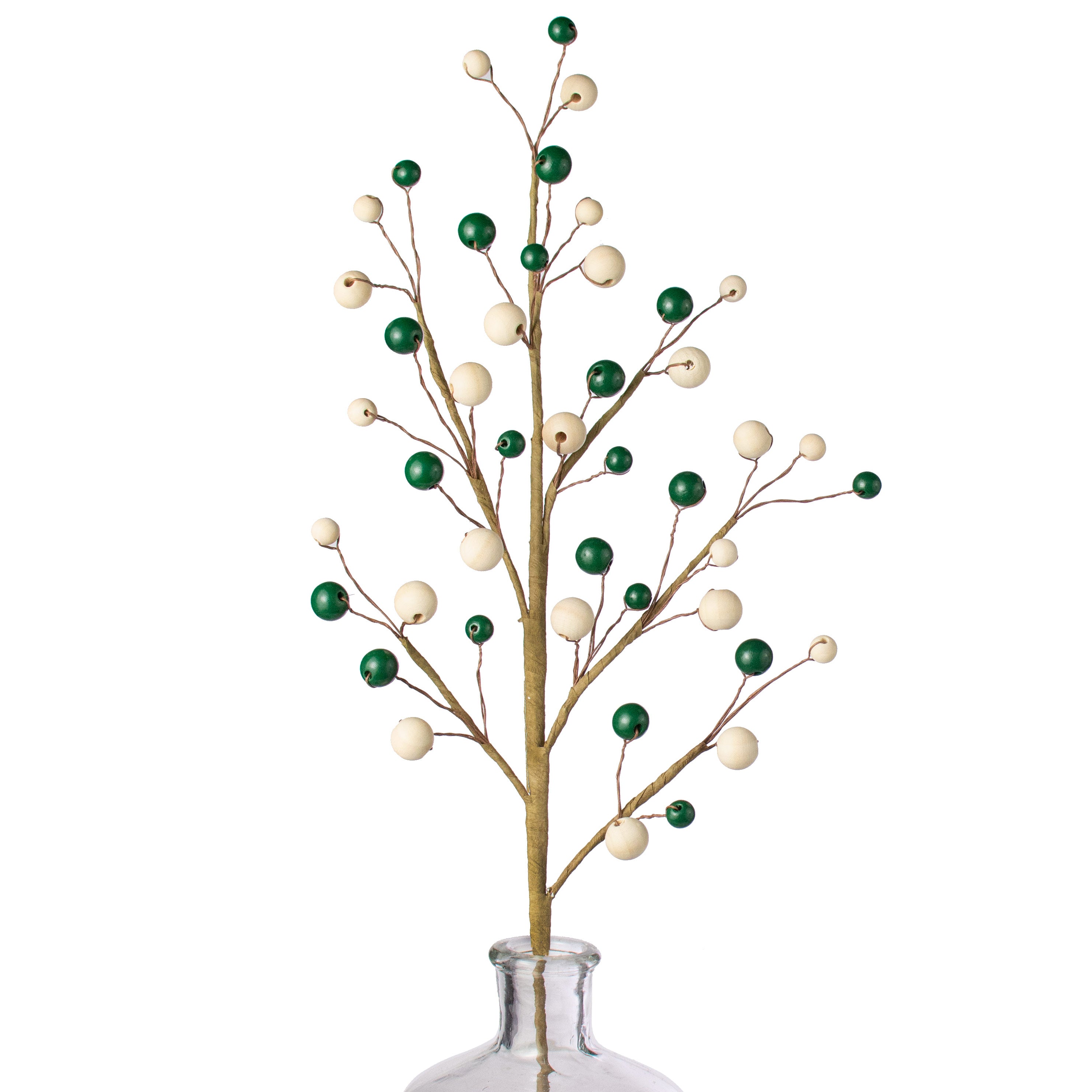 28" Wooden Bead Spray: Green & Natural Item Number: 85698SP26