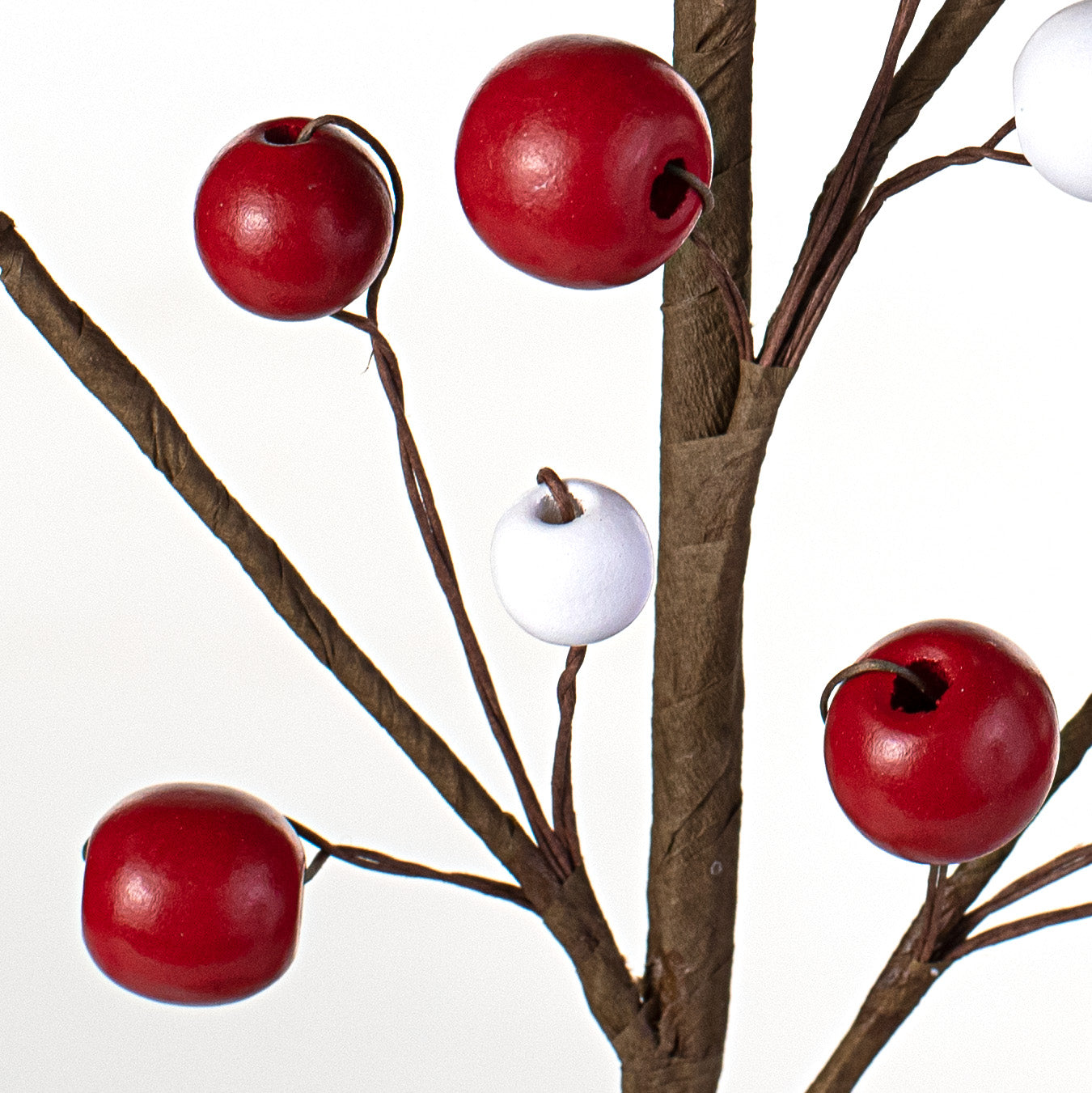 28" Wooden Bead Spray: Red & White Lifestyle Photo