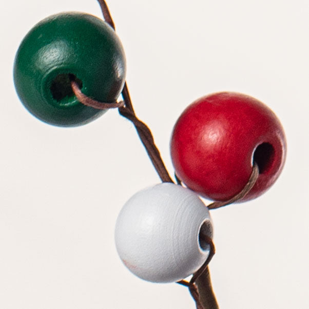 28" Wooden Bead Spray: Red, White, Green Lifestyle Photo