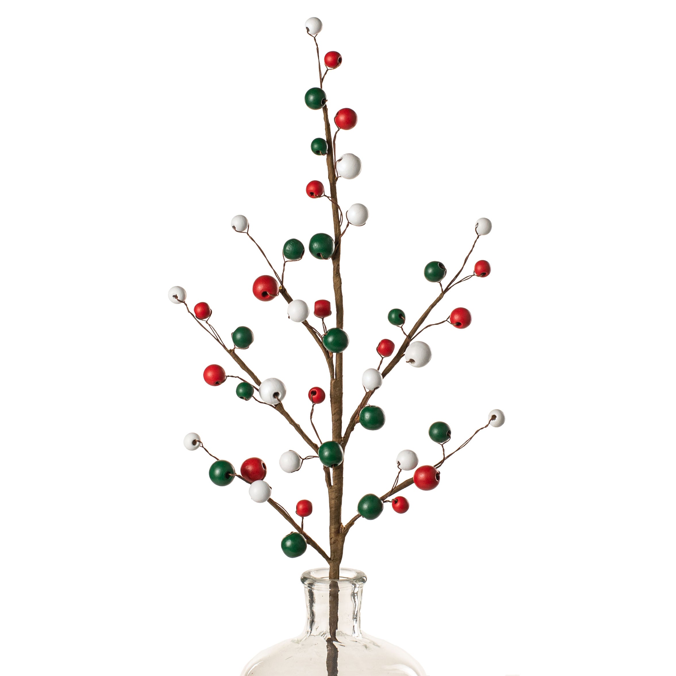 28" Wooden Bead Spray: Red, White, Green Item Number: 85646RWG