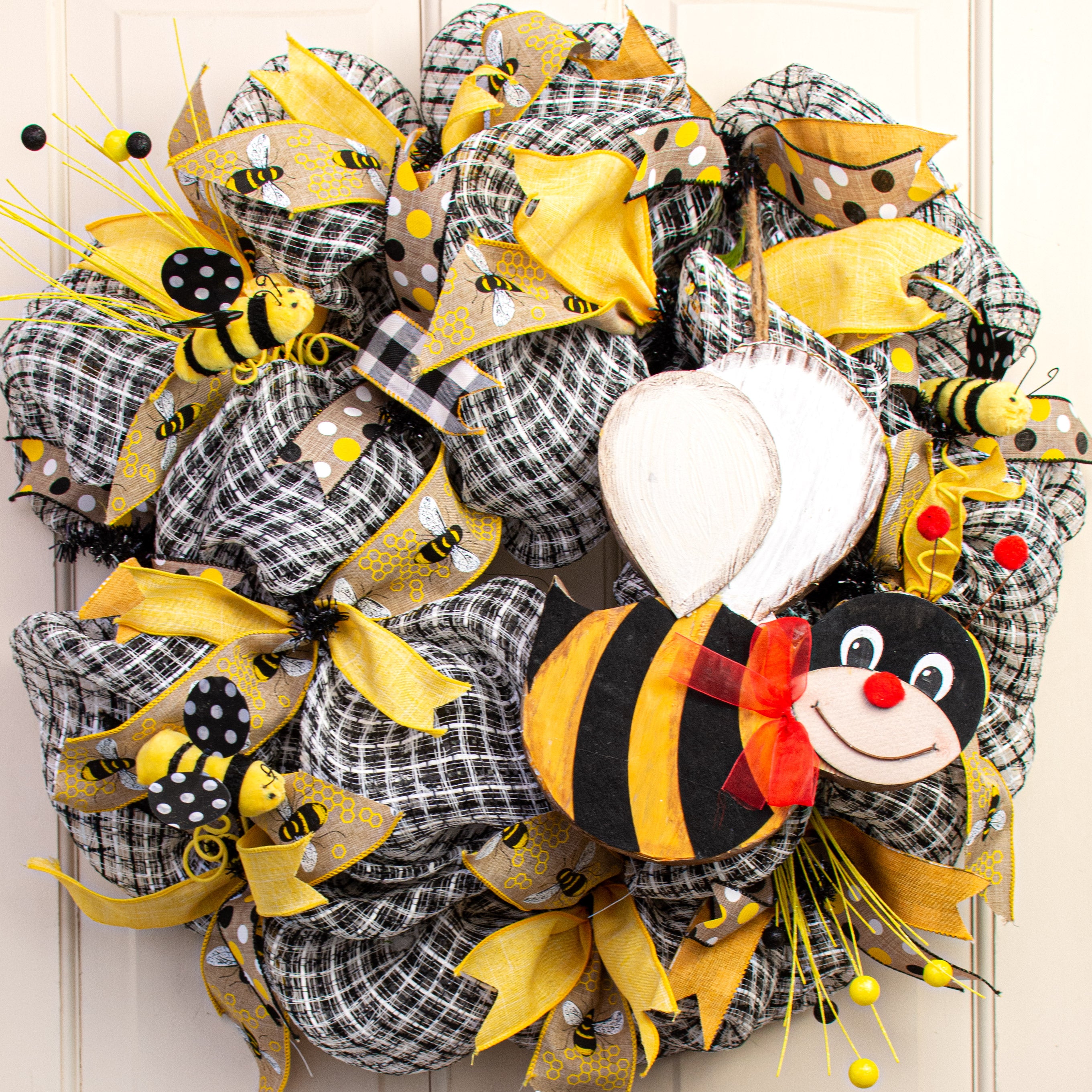 11" Wooden Bee Ornament Lifestyle Photo