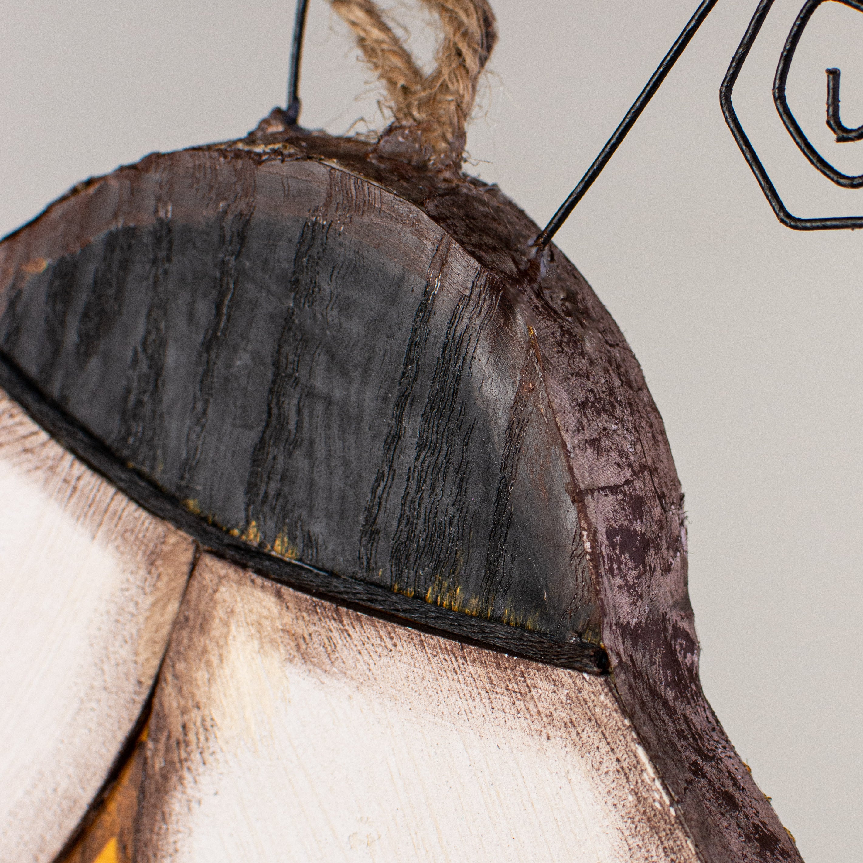 12" Wooden Bee Ornament detail photo 3