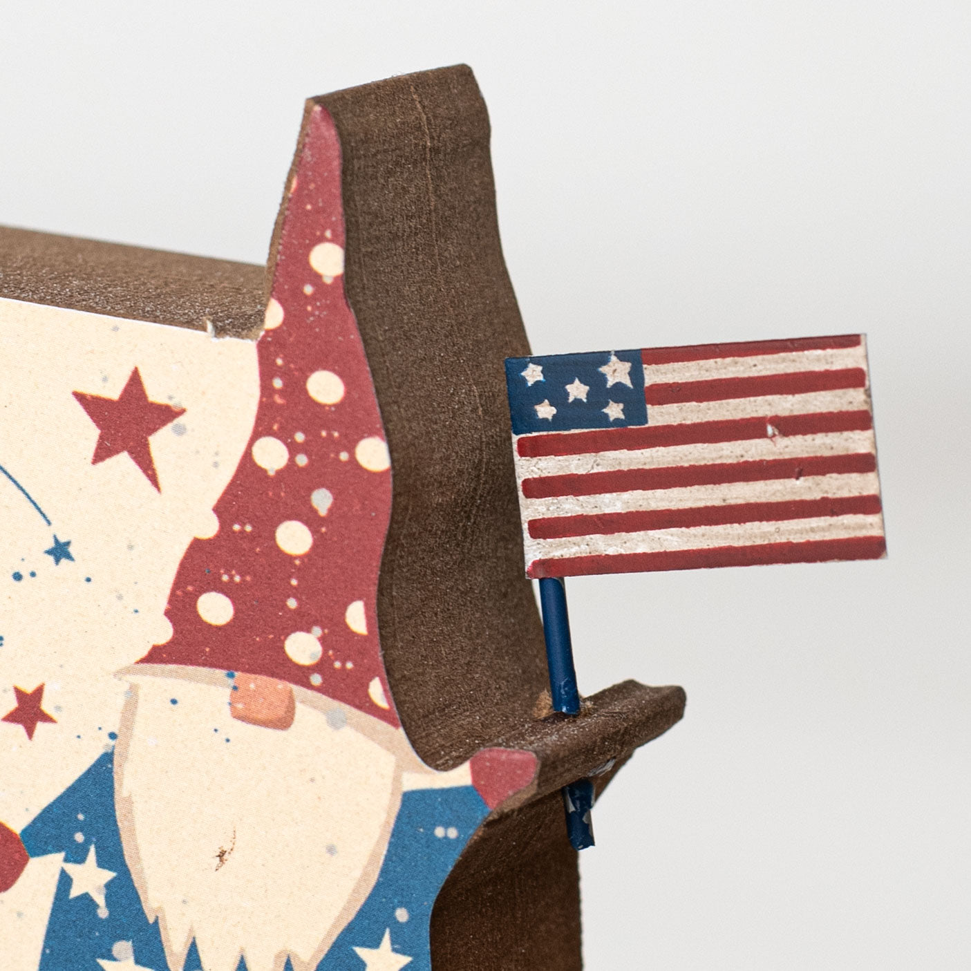 8" Wooden Block Sign: God Bless America detail photo 3