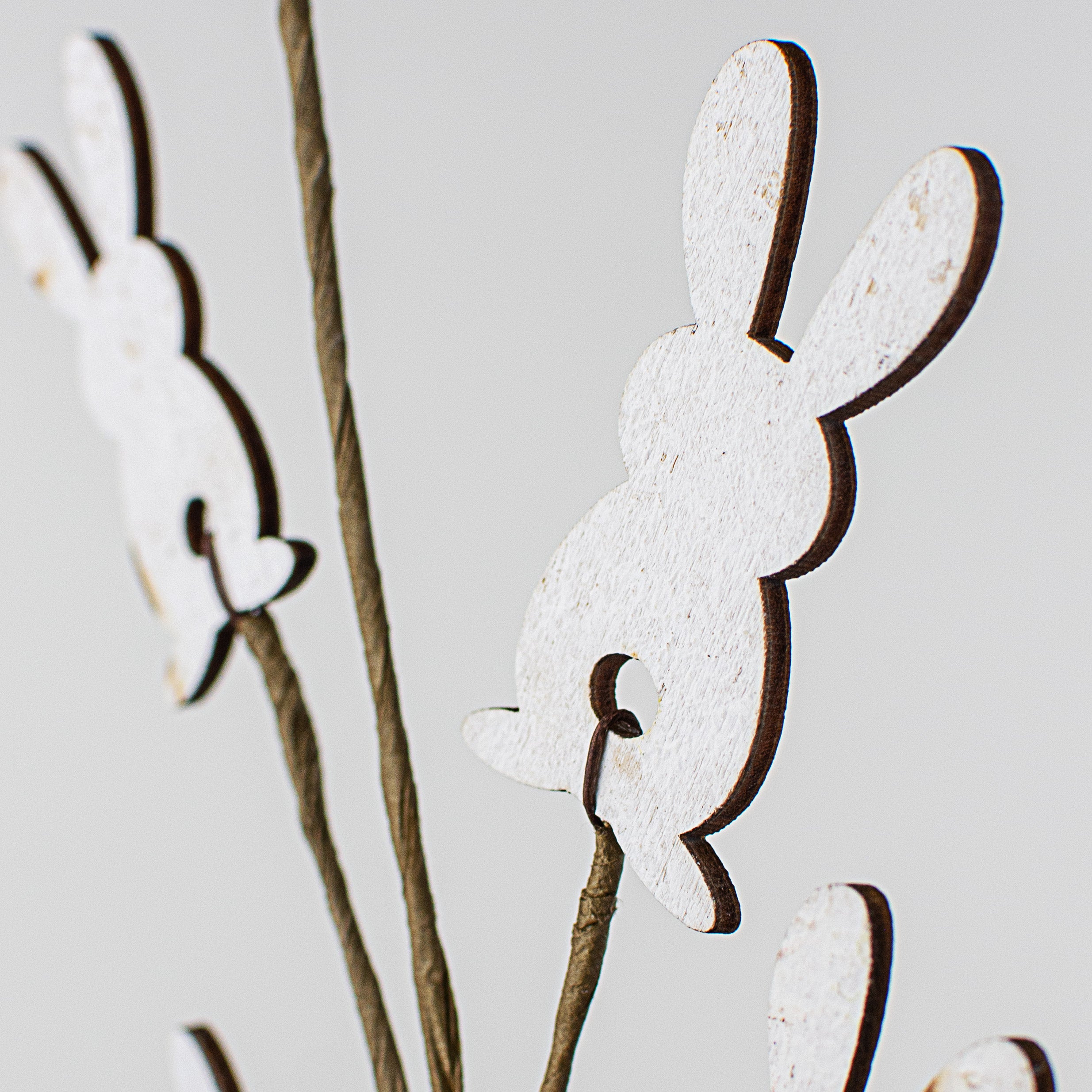 14" Wooden Bunny Pick: White Lifestyle Photo