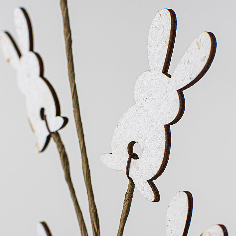 14" Wooden Bunny Pick: White Lifestyle Photo