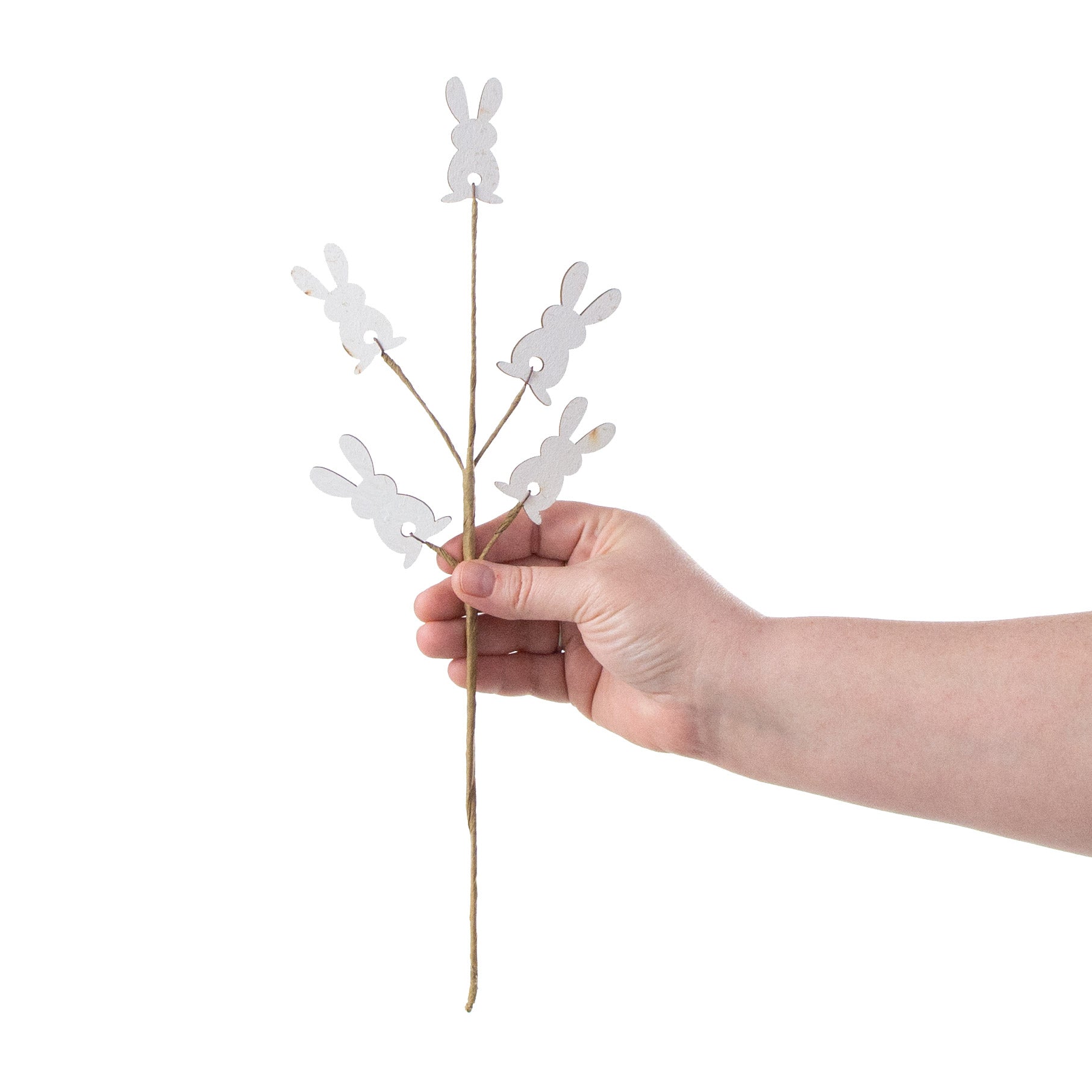 14" Wooden Bunny Pick: White detail photo 3