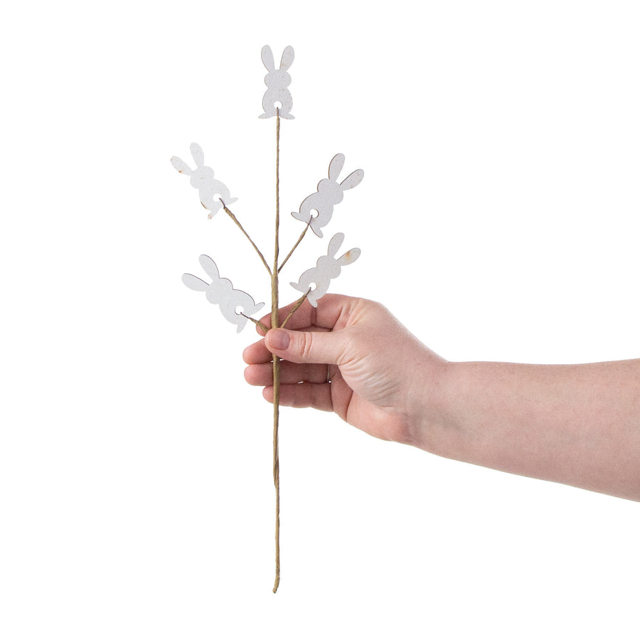 14" Wooden Bunny Pick: White detail photo 3