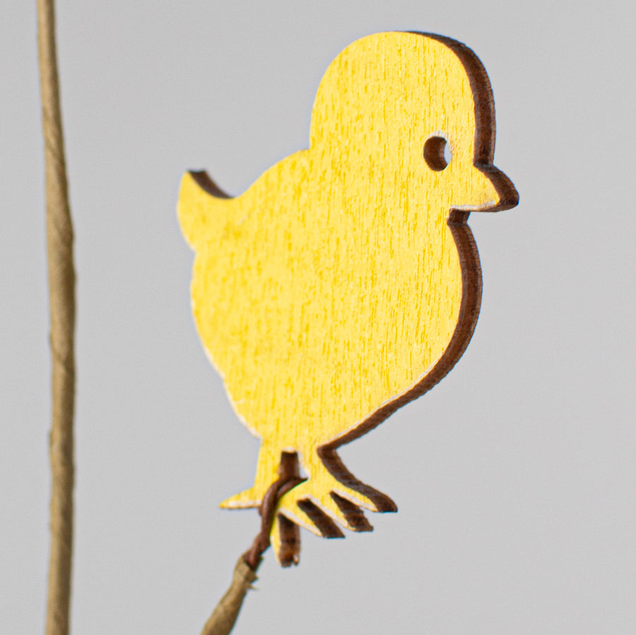 14" Wooden Chick Pick: Yellow Lifestyle Photo