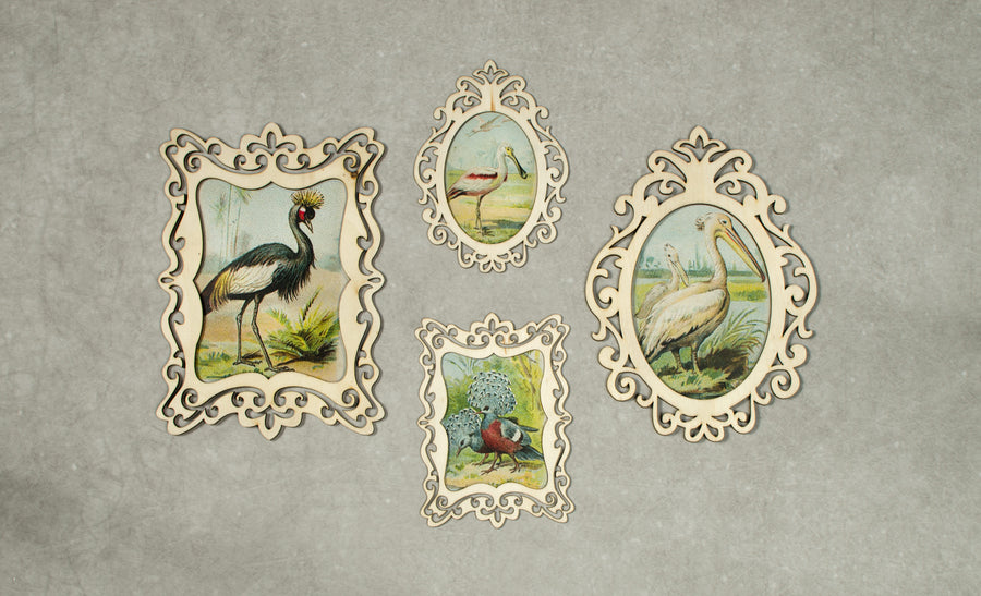 5.75" Wooden Cut Filagree Oval Frame: Natural detail photo 4