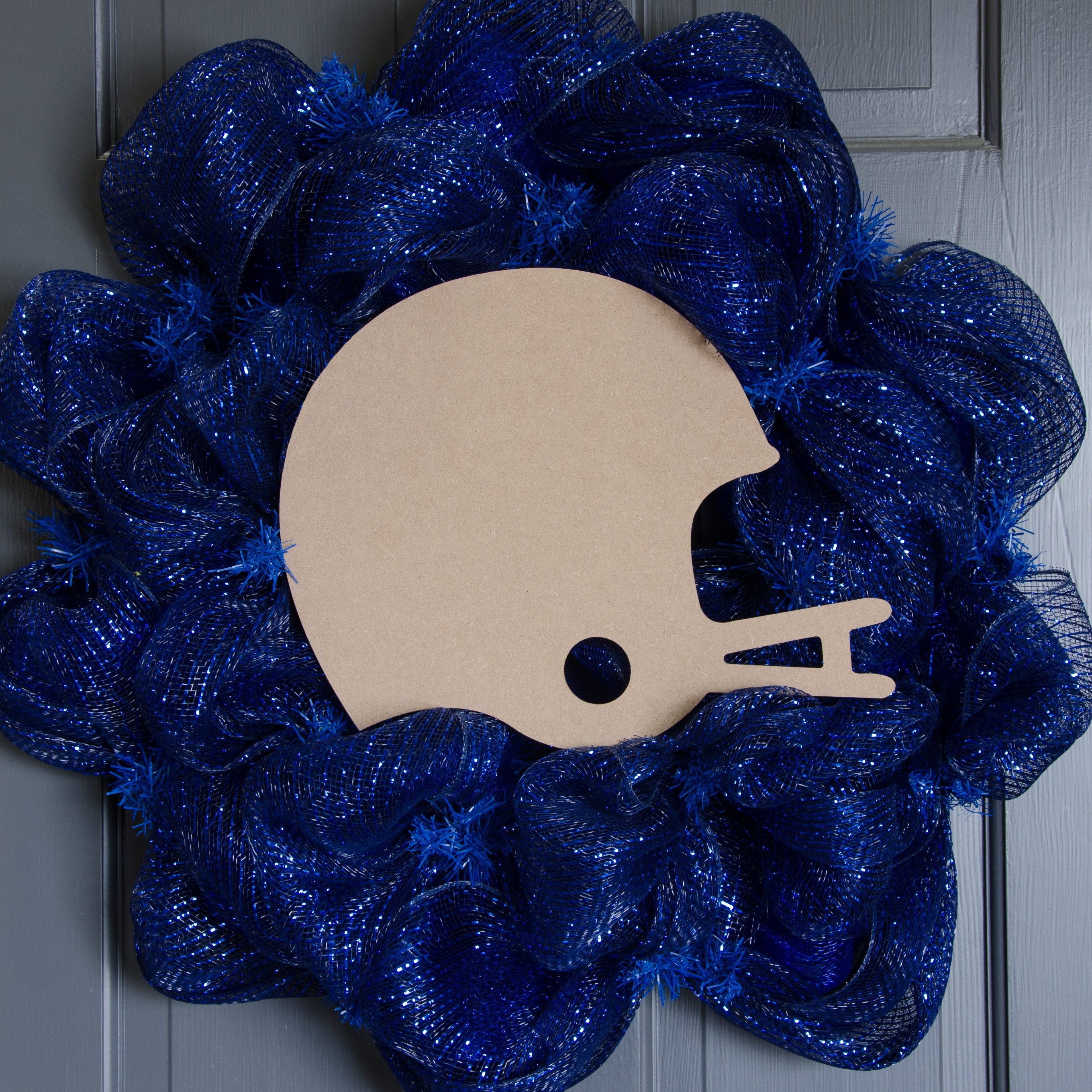 9" Wooden Football Helmet Decoration: Natural Lifestyle Photo