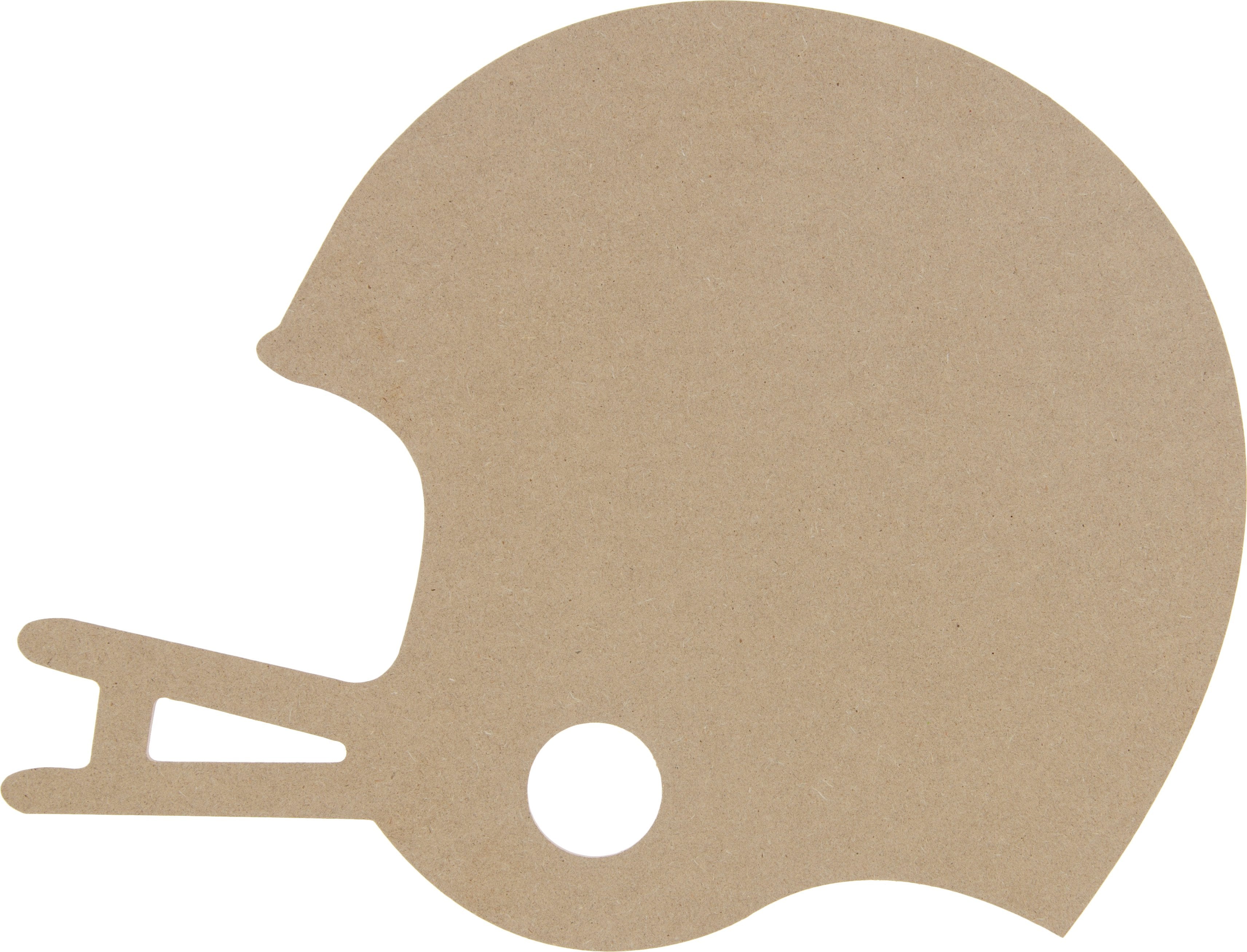9" Wooden Football Helmet Decoration: Natural detail photo 4