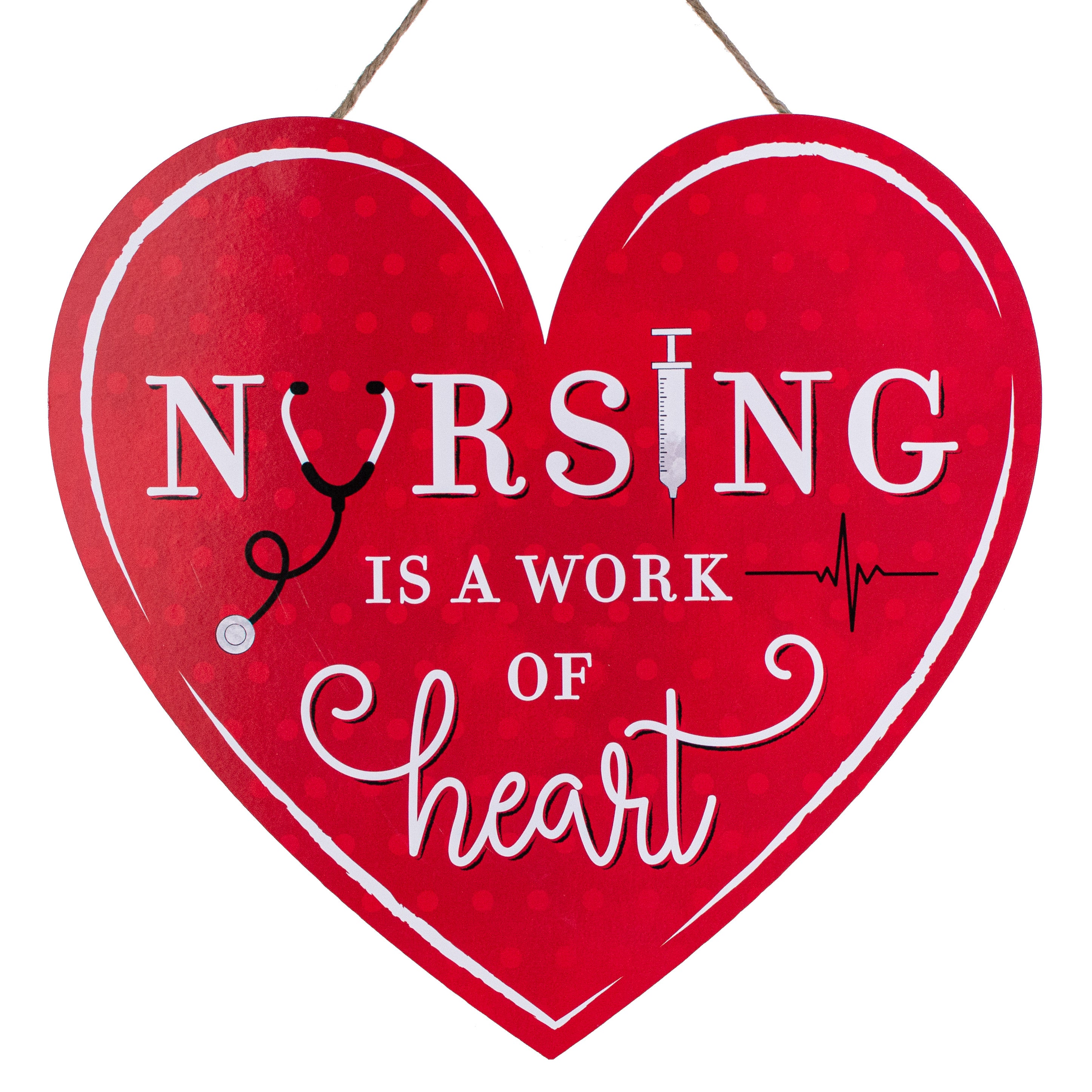12" Wooden Heart Sign: Nursing Item Number: AP7094