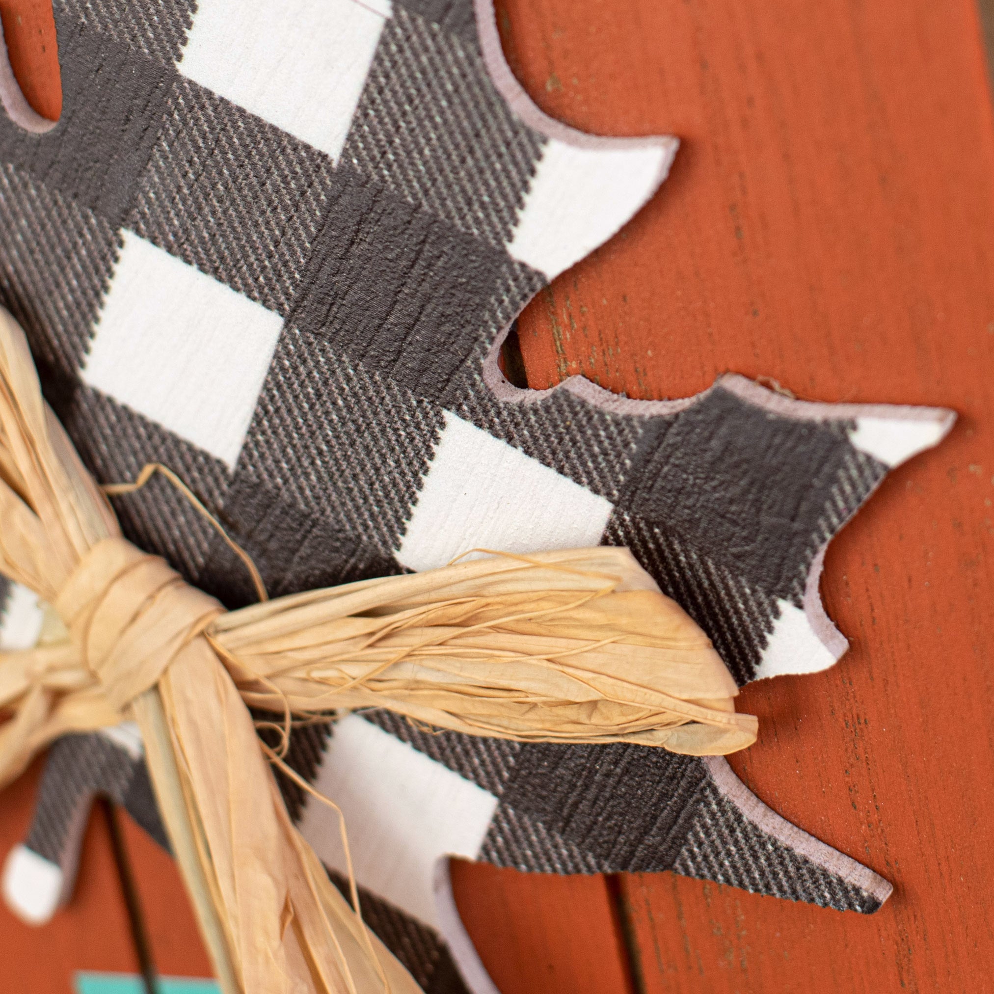 23" Wooden Hello Fall Maple Sign detail photo 3