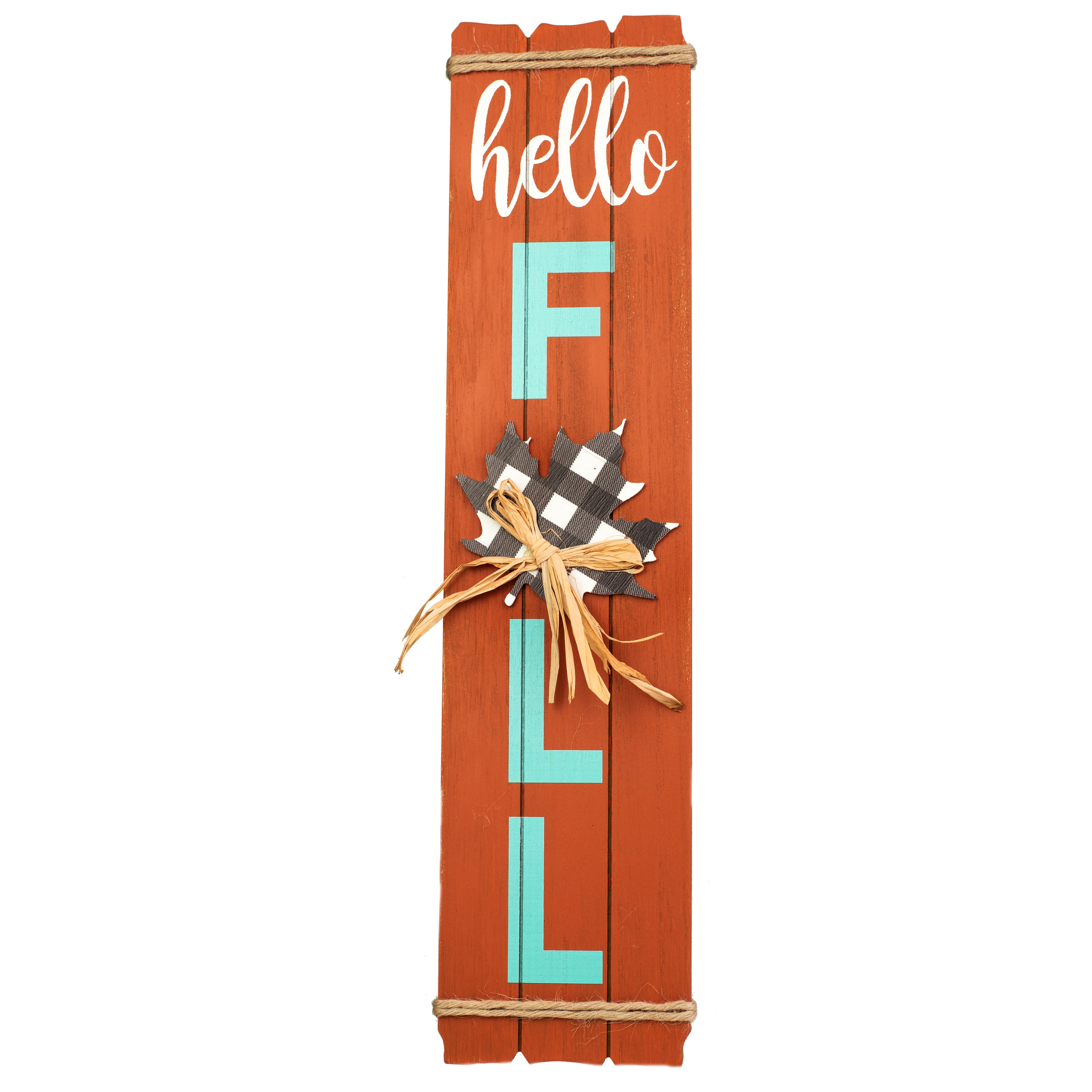 23" Wooden Hello Fall Maple Sign Item Number: 56594OR