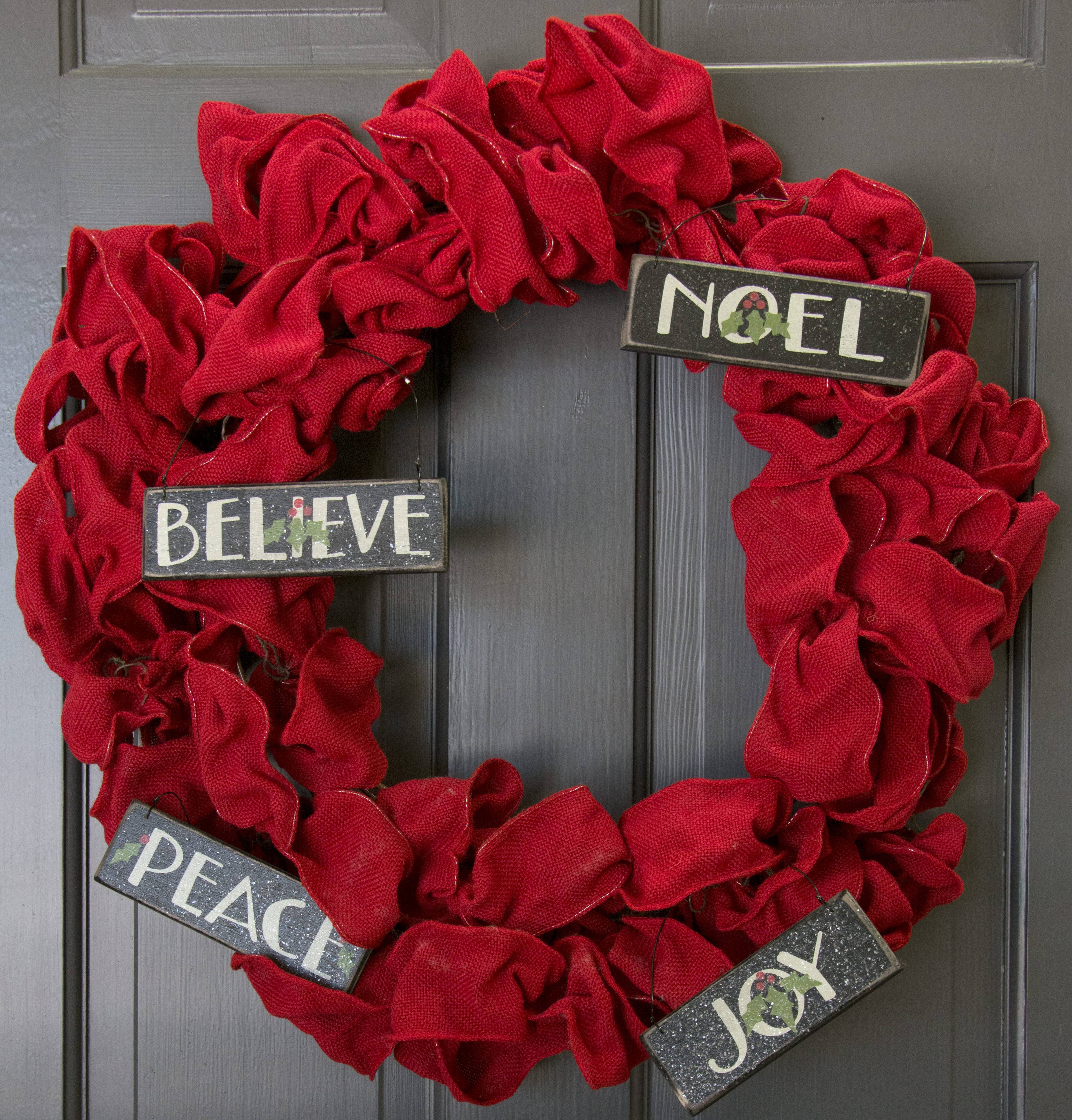 Wooden Holiday Words Ornaments (Set of 4): Peace, Noel, Joy, Believe Lifestyle Photo