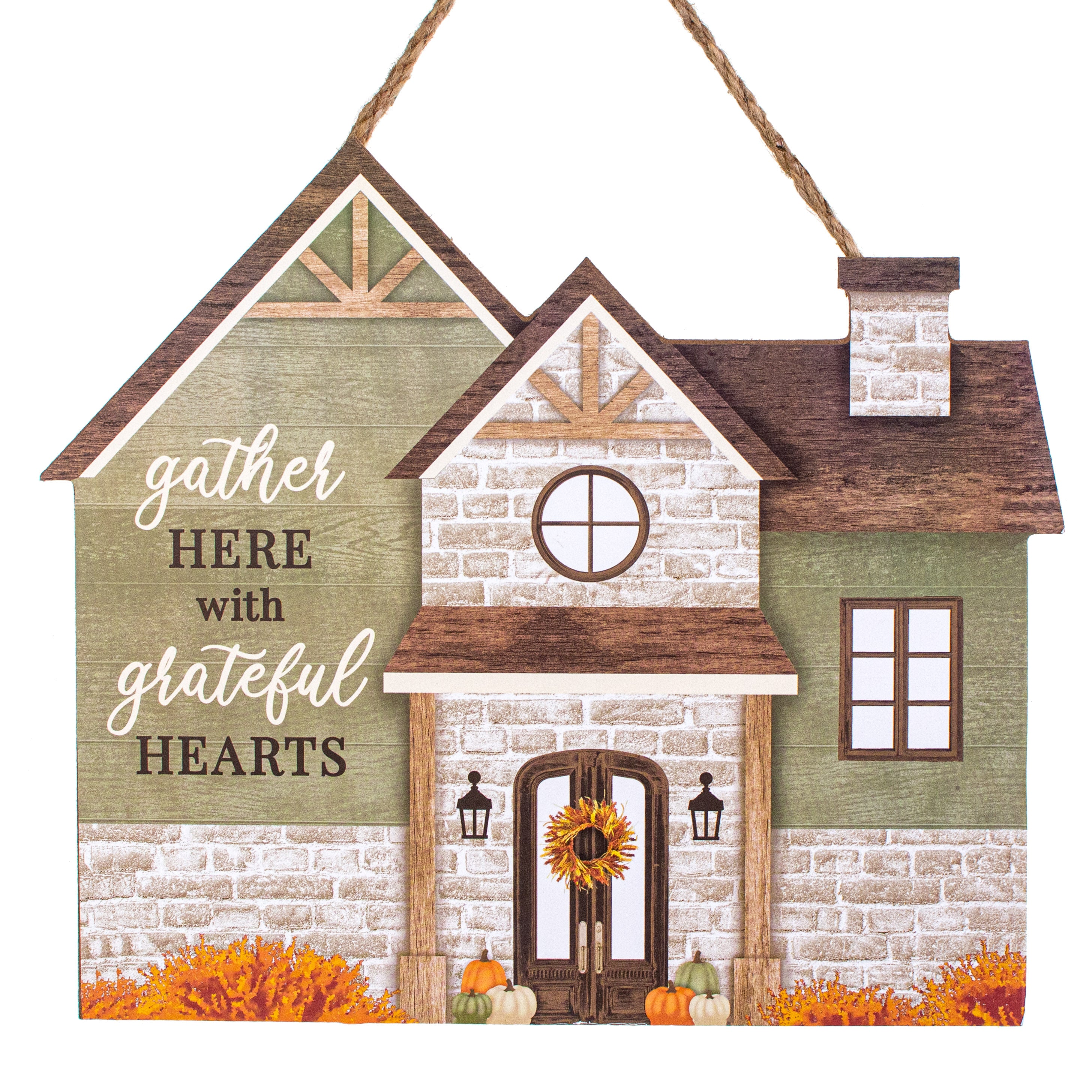 11" Wooden House Sign: Gather Grateful Fall Item Number: AP7087
