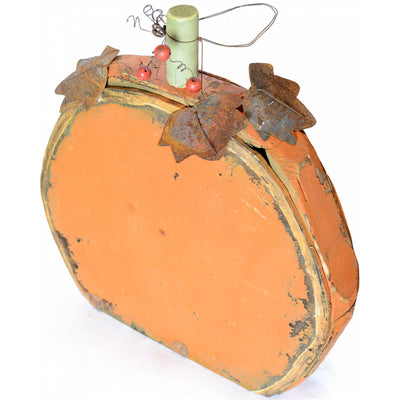 24" Wooden Orange Pumpkin: Round Lifestyle Photo