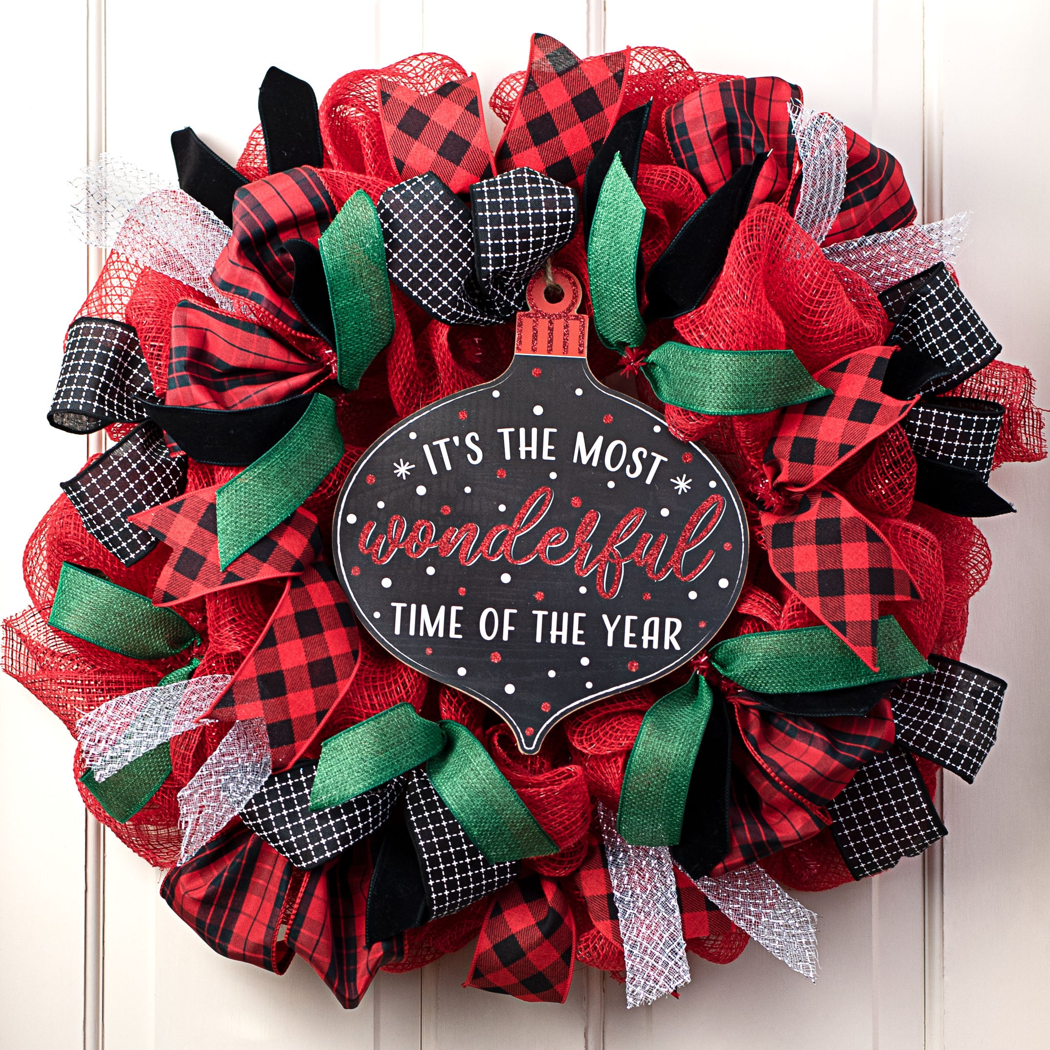 12" Wooden Ornament Sign: Most Wonderful Time of Year Lifestyle Photo