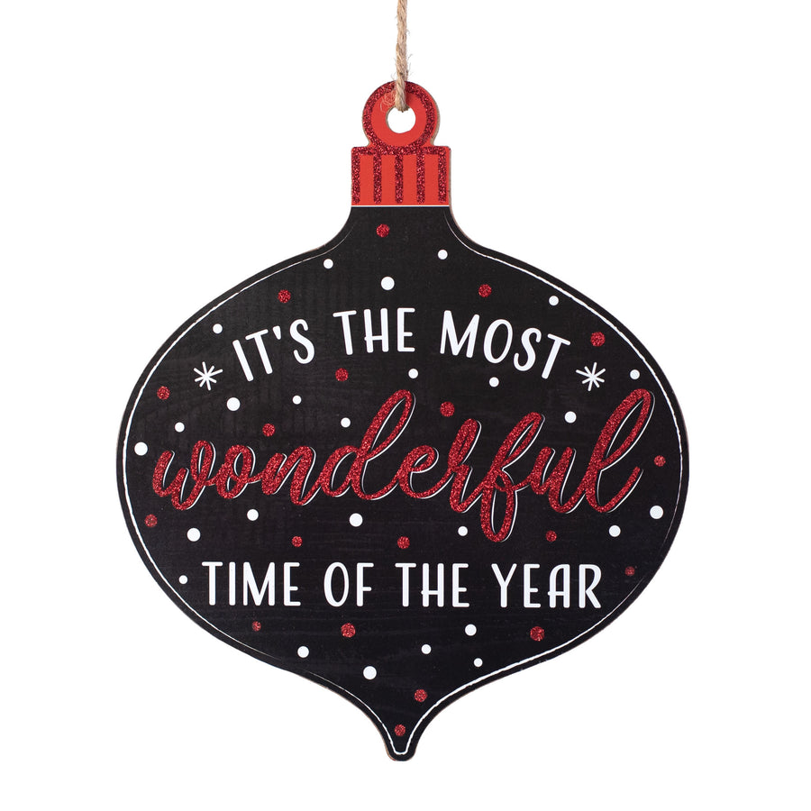 12" Wooden Ornament Sign: Most Wonderful Time of Year Item Number: AP895902