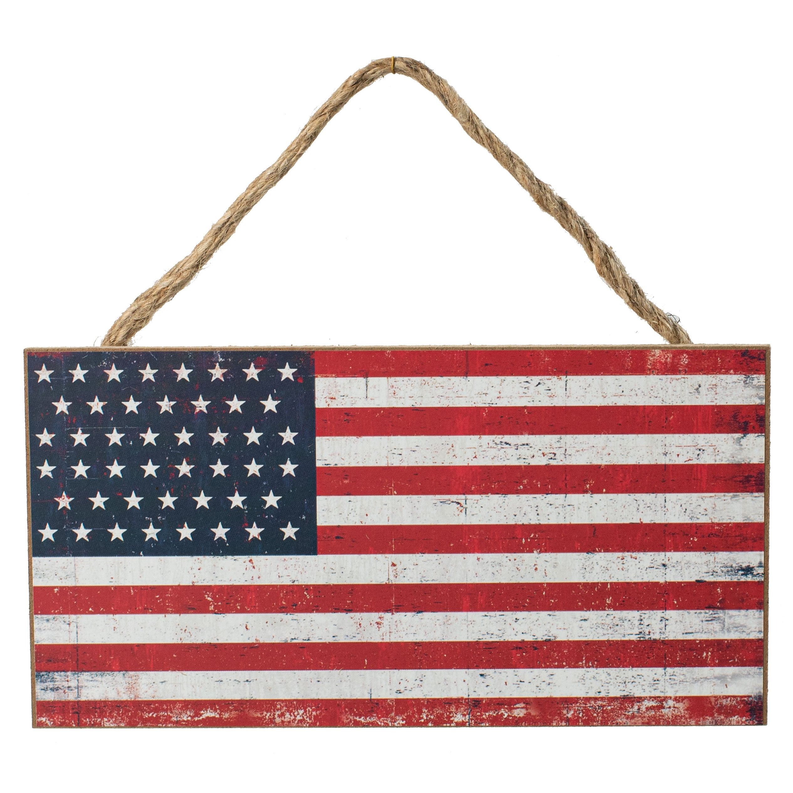 8" Wooden Sign: Antique Flag Item Number: AP8419