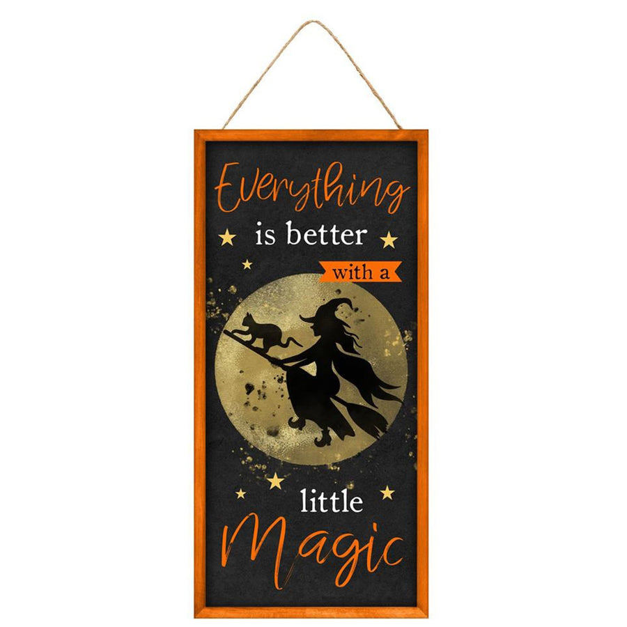 12" Wooden Sign: Better With Magic Witch Item Number: AP7143