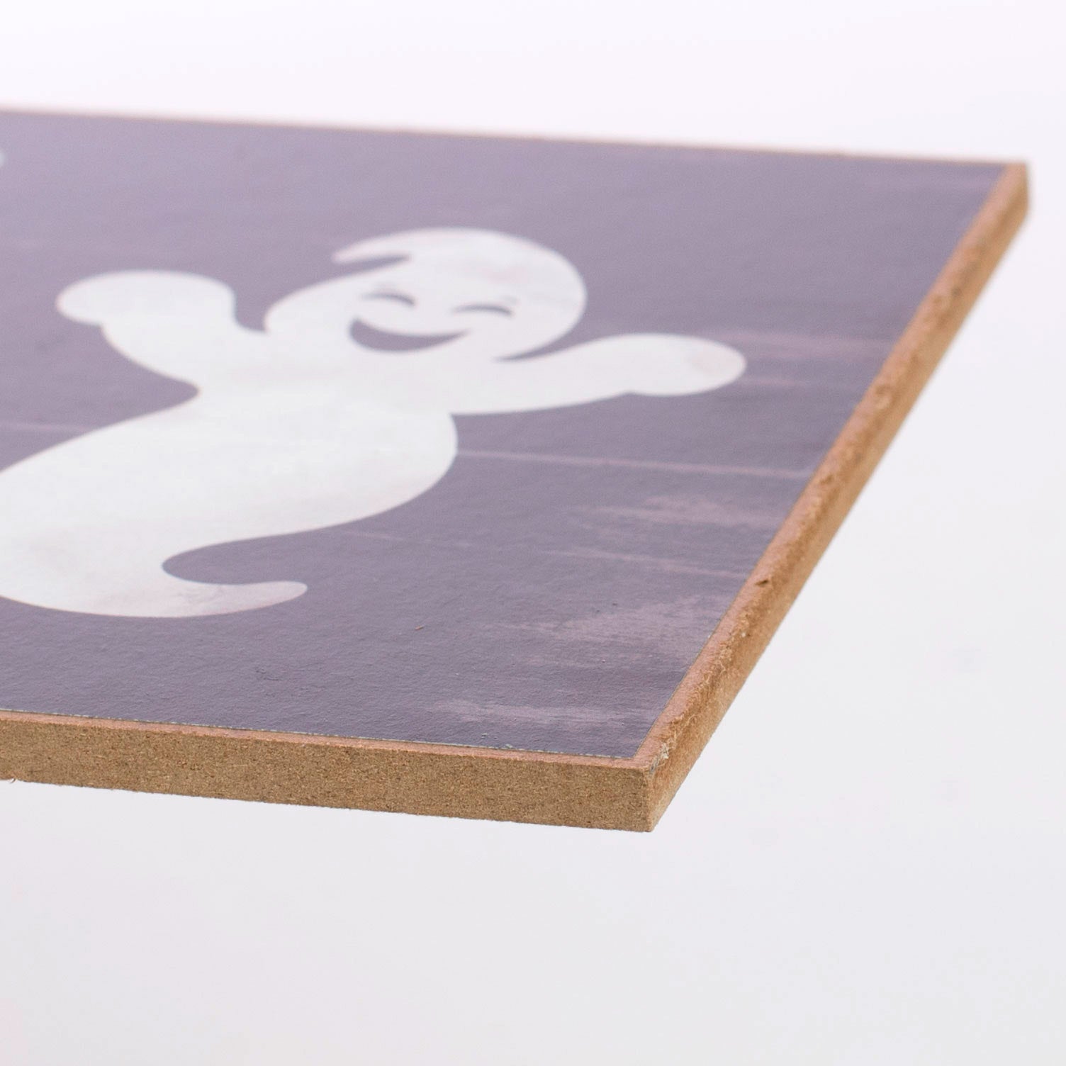 12" Wooden Sign: Black Boo Ghost detail photo 3