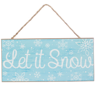 12" Wooden Sign: Blue Let It Snow Item Number: AP8279