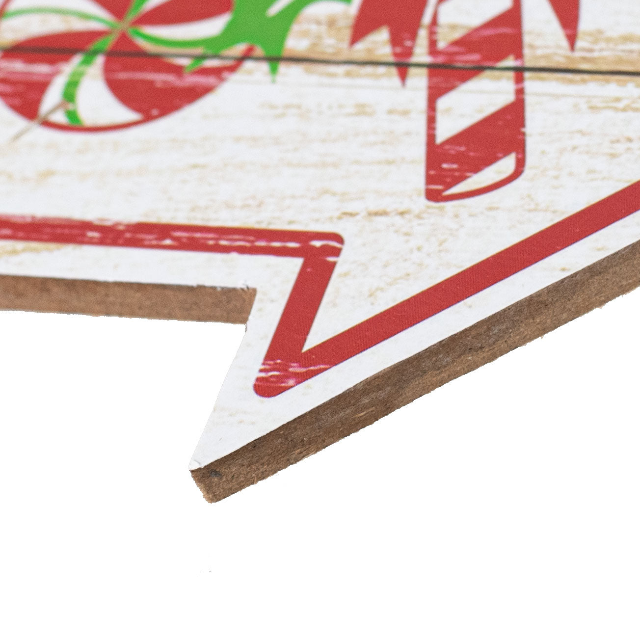 16" Wooden Sign: Candy Cane Lane Arrow detail photo 3