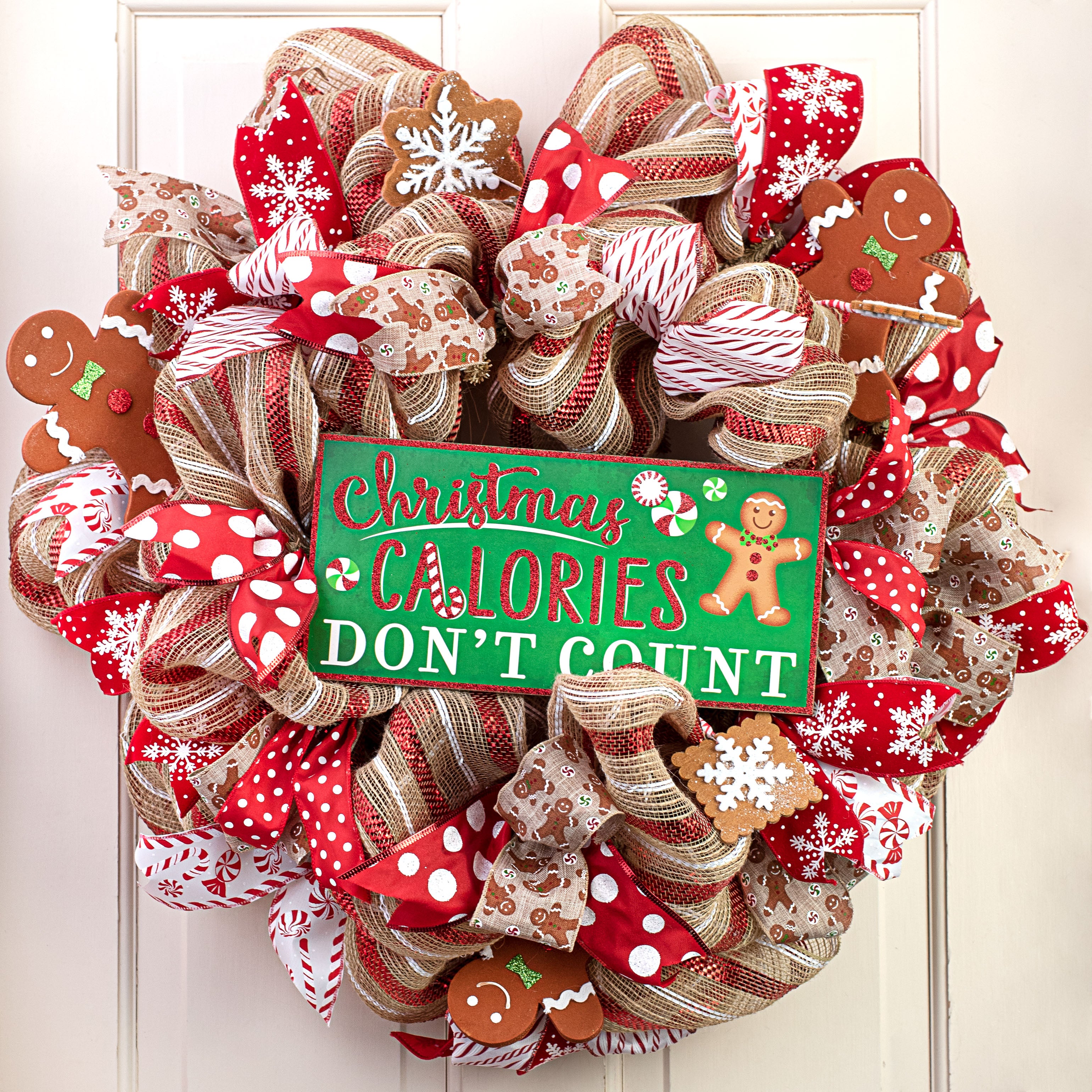 12" Wooden Sign: Christmas Calories Gingerbread Lifestyle Photo