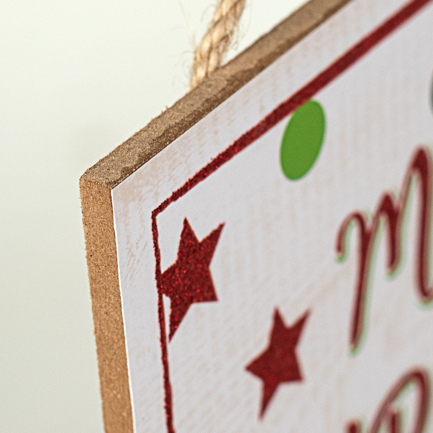 12" Wooden Sign: Christmas Glitter Peeking Elf detail photo 3