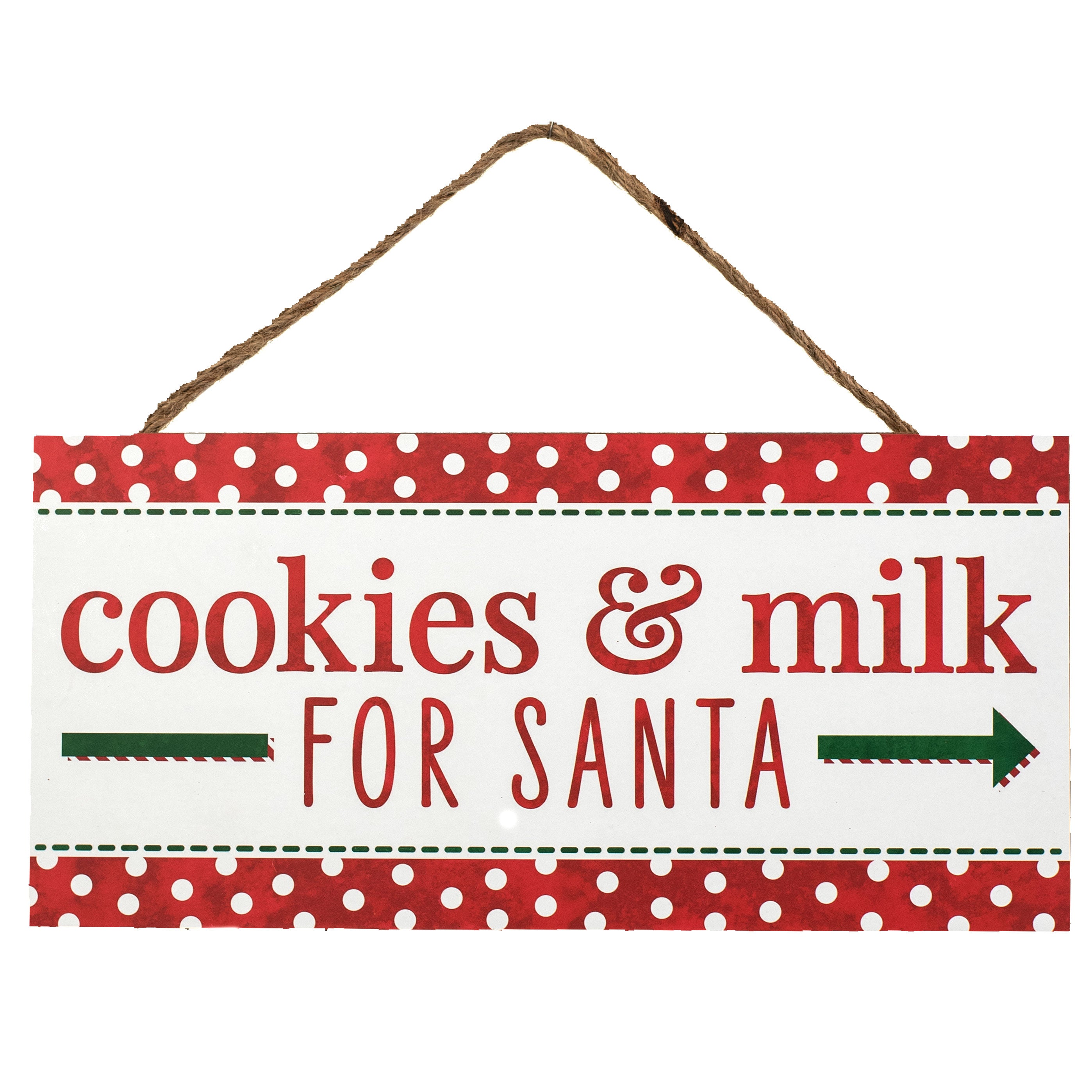 12" Wooden Sign: Cookies & Milk For Santa Item Number: AP7025