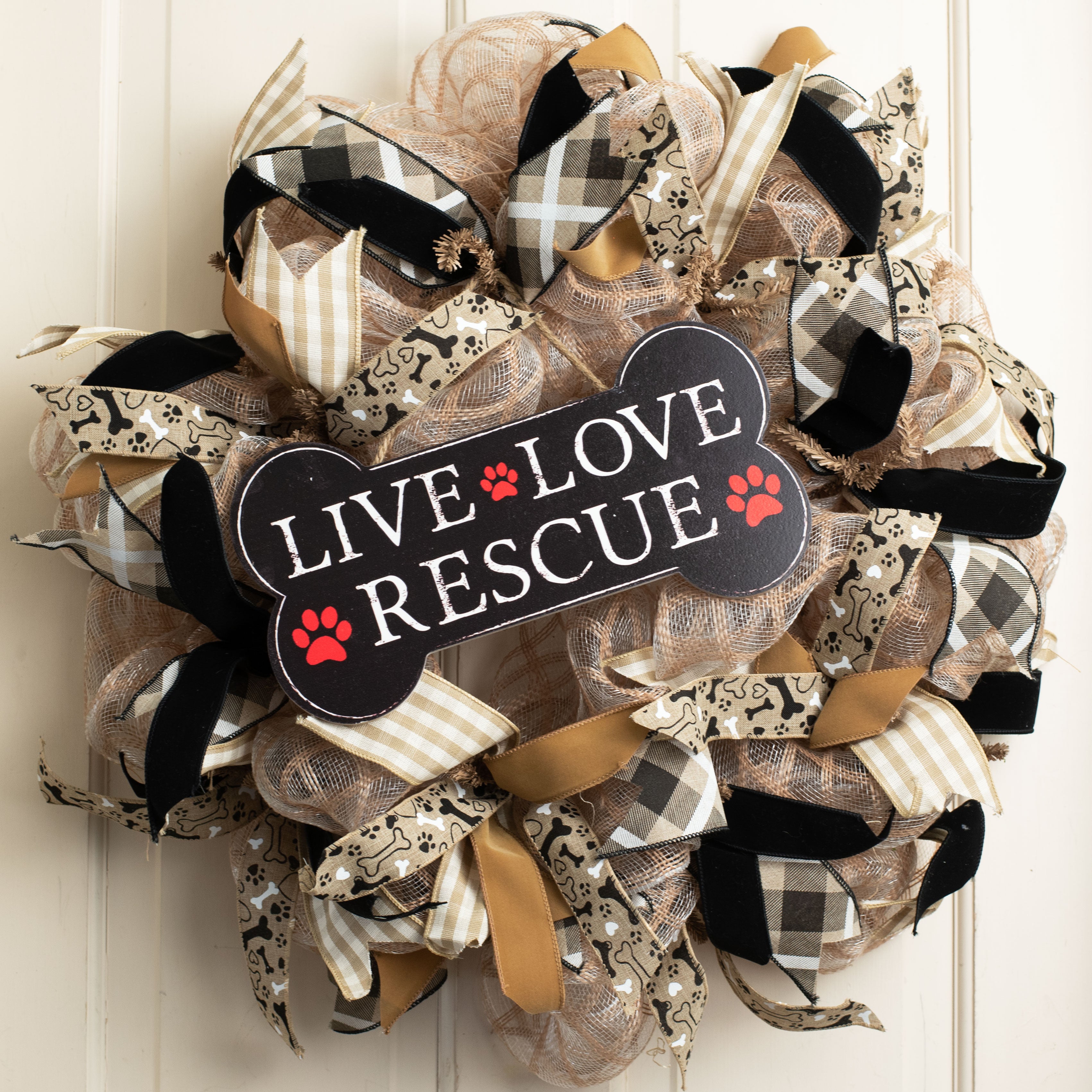 12.5" Wooden Sign: Dog Bone Rescue Lifestyle Photo