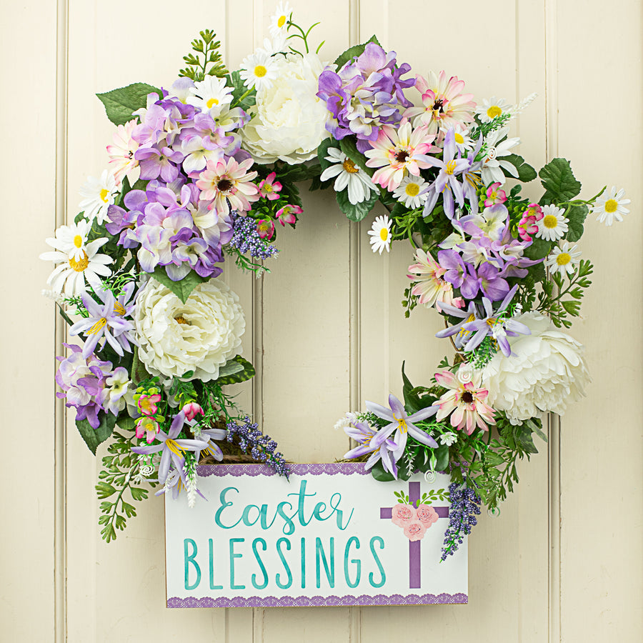 12" Wooden Sign: Easter Blessings Lifestyle Photo