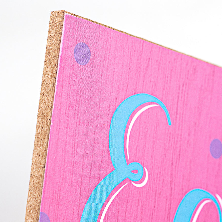 12" Wooden Sign: Easter Is On Its Way Sugar Bunny detail photo 3