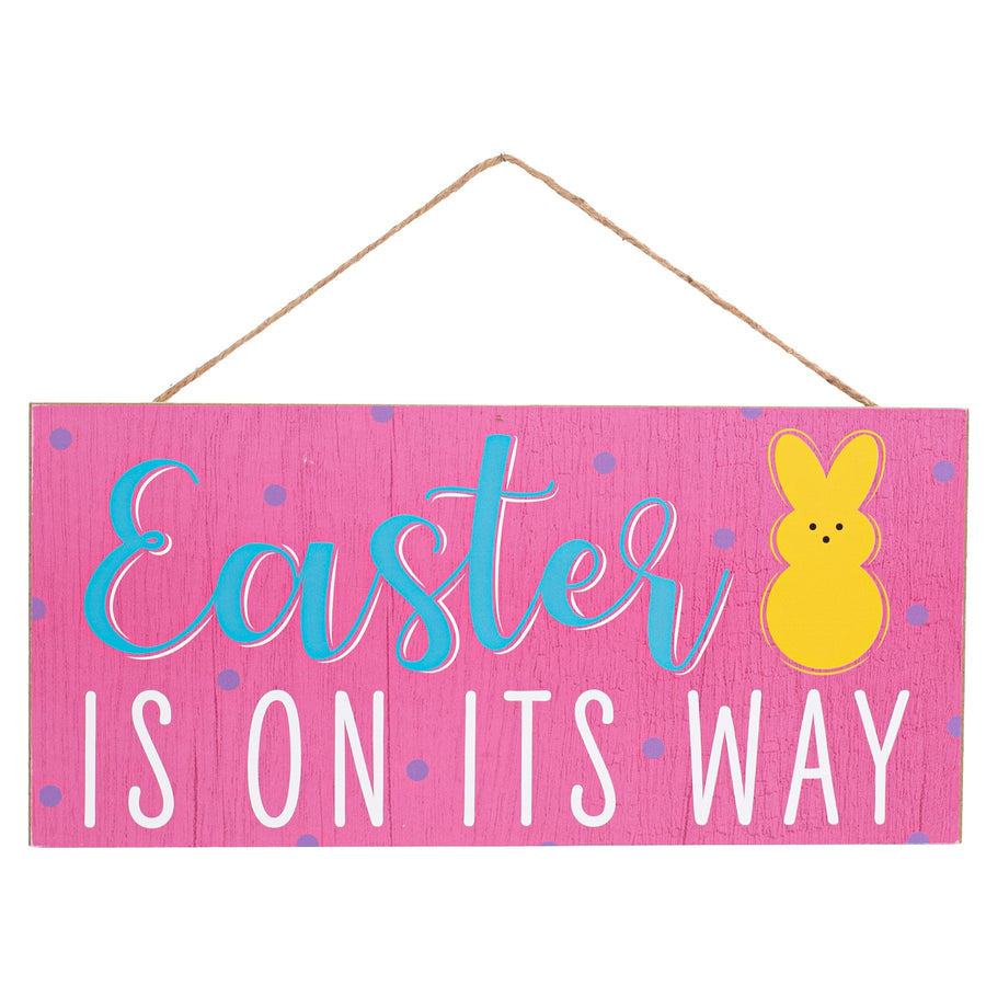 12" Wooden Sign: Easter Is On Its Way Sugar Bunny Item Number: AP8763