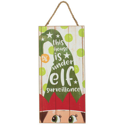 12" Wooden Sign: Elf Surveillance Item Number: AP8186