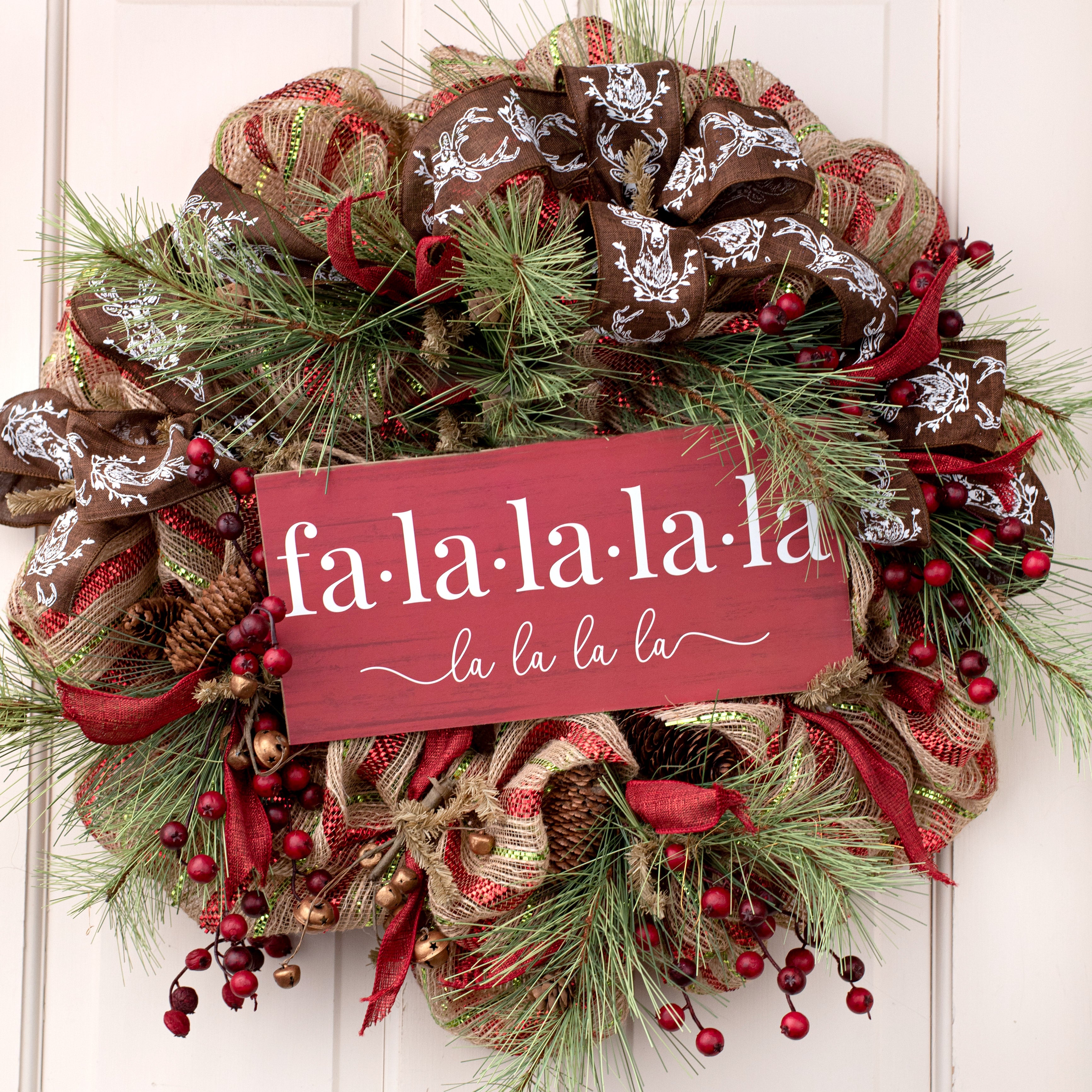 12" Wooden Sign: Fa La La La La Lifestyle Photo