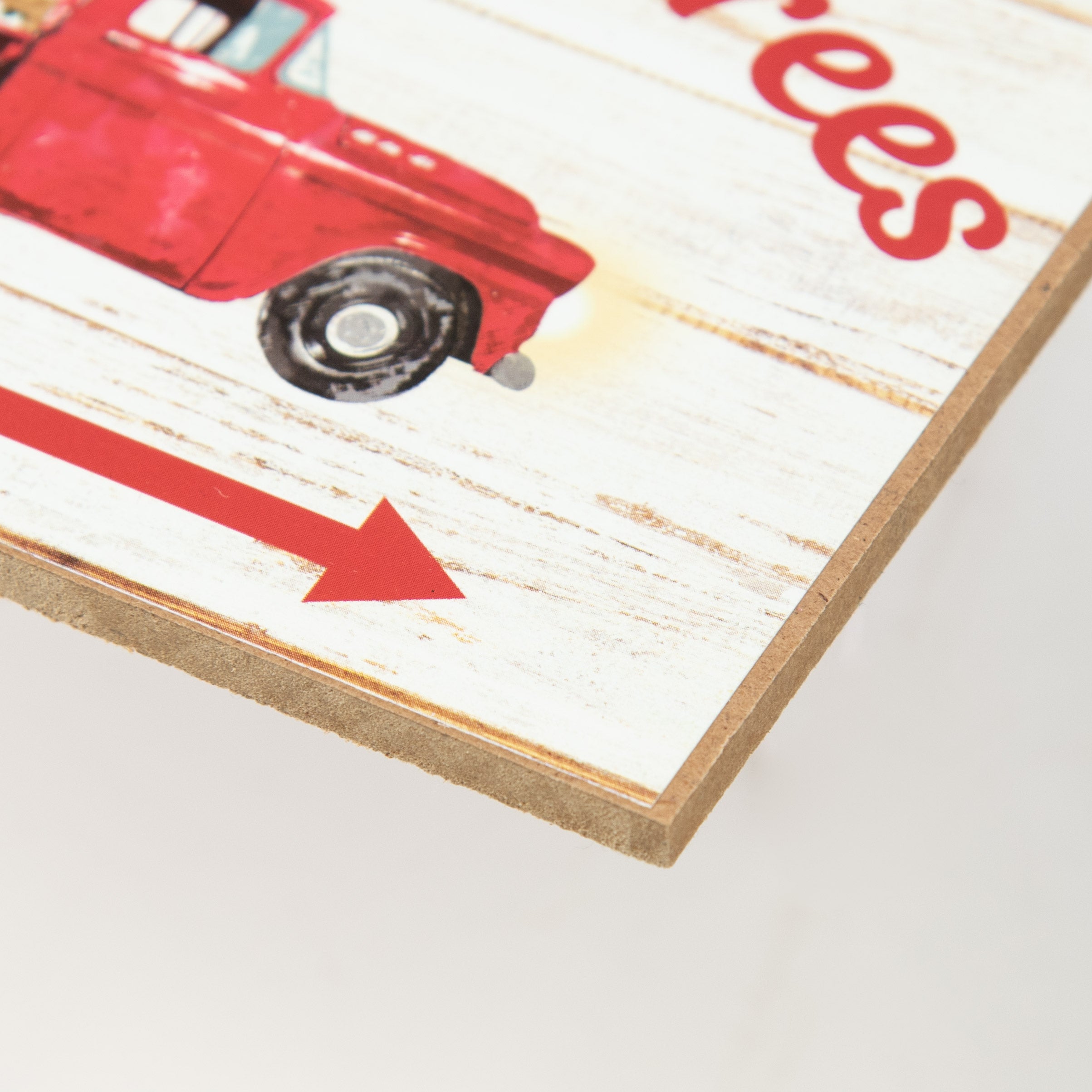 6.5" Wooden Sign: Farm Fresh Christmas Trees detail photo 3